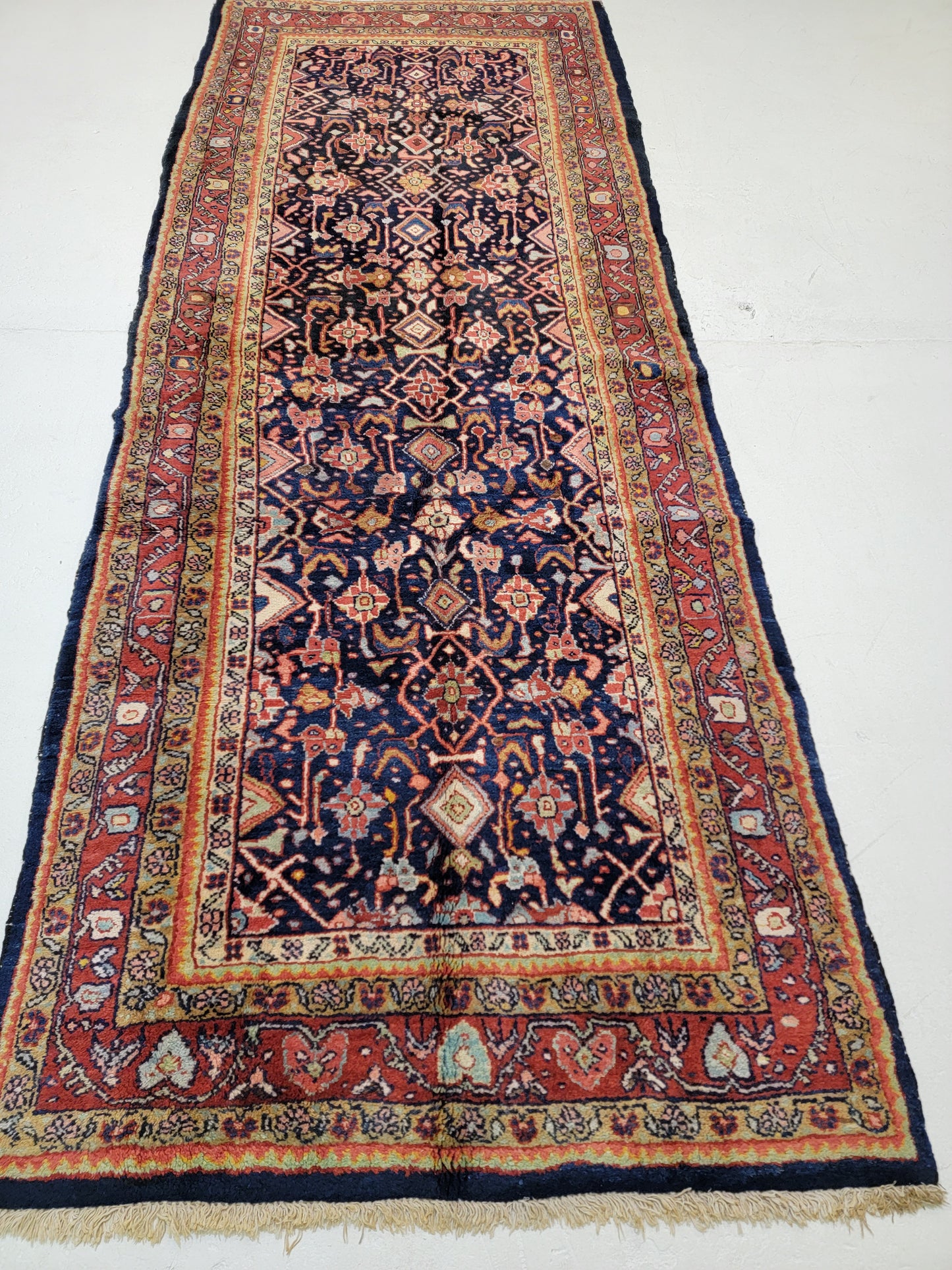Hand-Knotted Wool Gallery Size Arak 3'9" x 9'9"