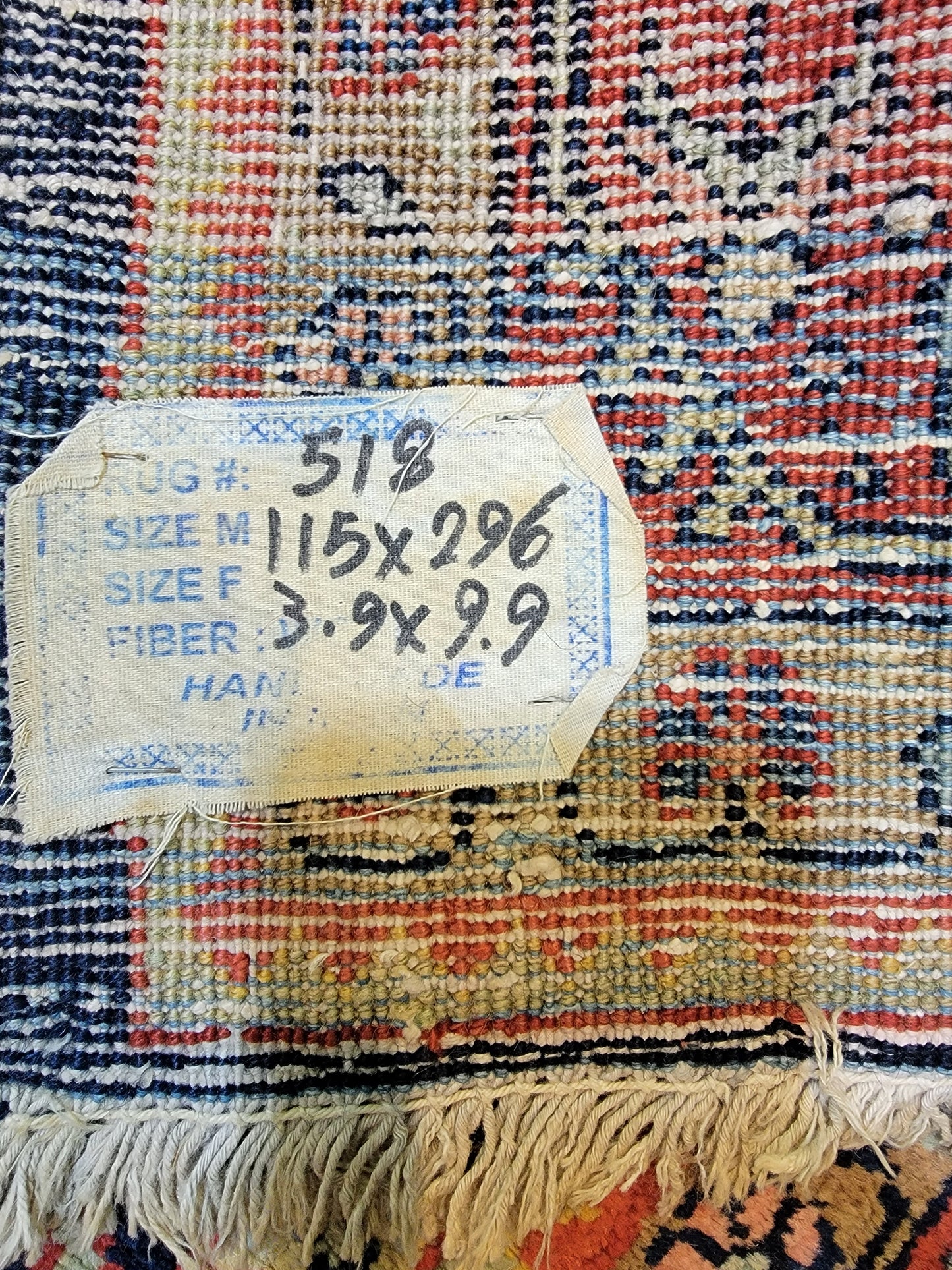 Hand-Knotted Wool Gallery Size Arak 3'9" x 9'9"