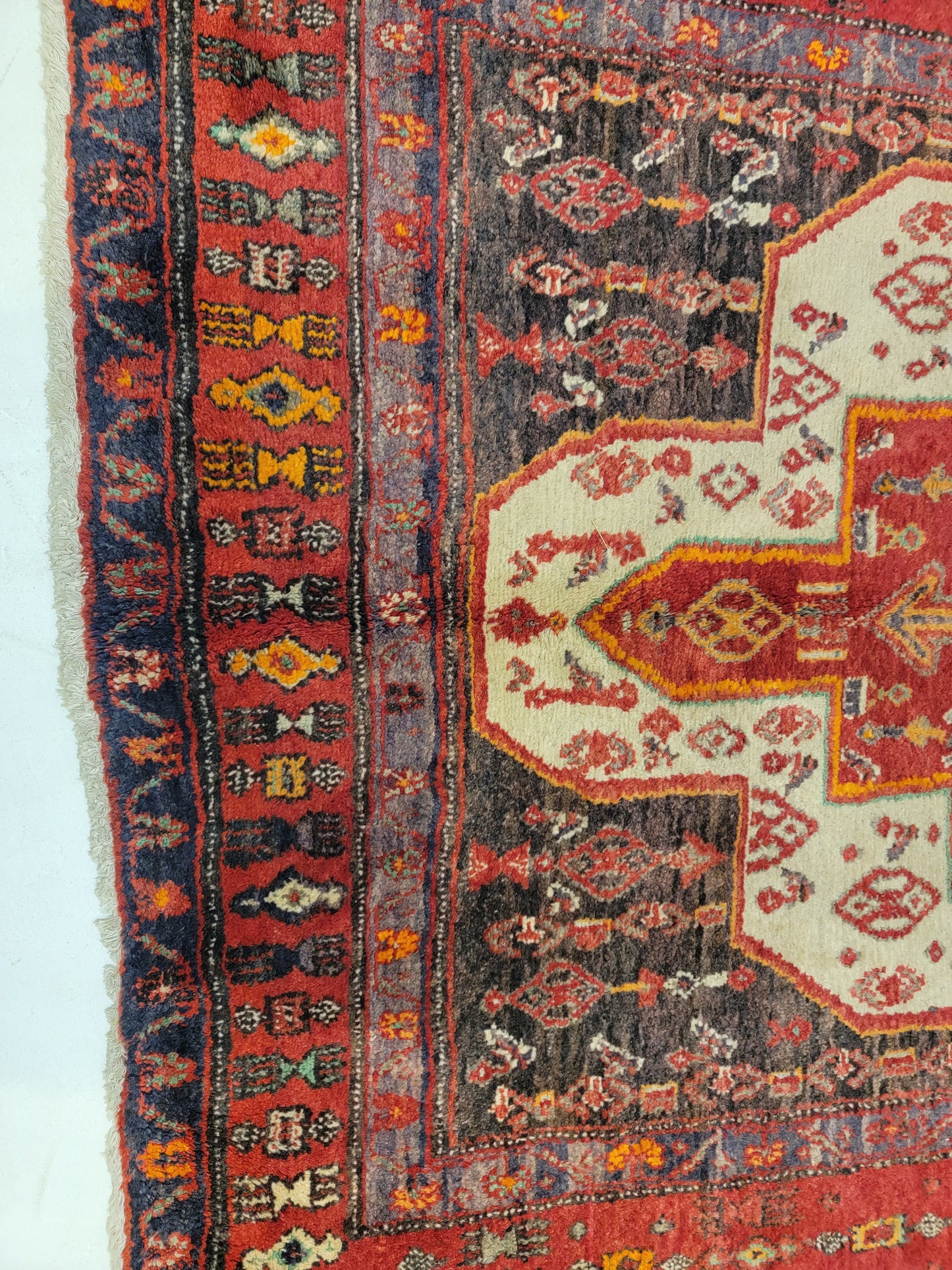 Hand-Knotted Wool Gallery Size Kurdish Senneh 4'6" x 9'9"