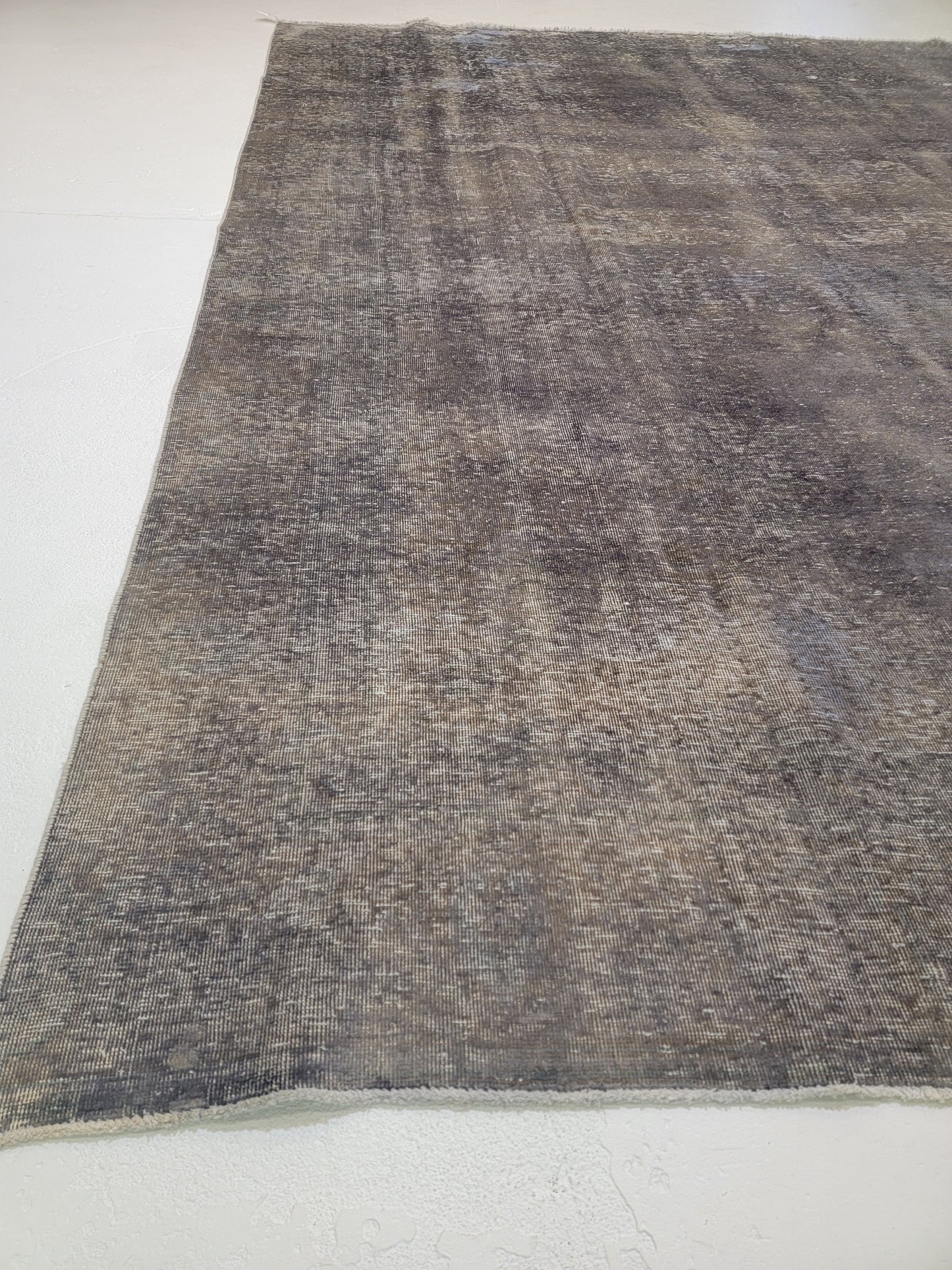 Hand-Knotted Wool Rug Tabriz Distressed Over Dye 9'1" x 12'5"