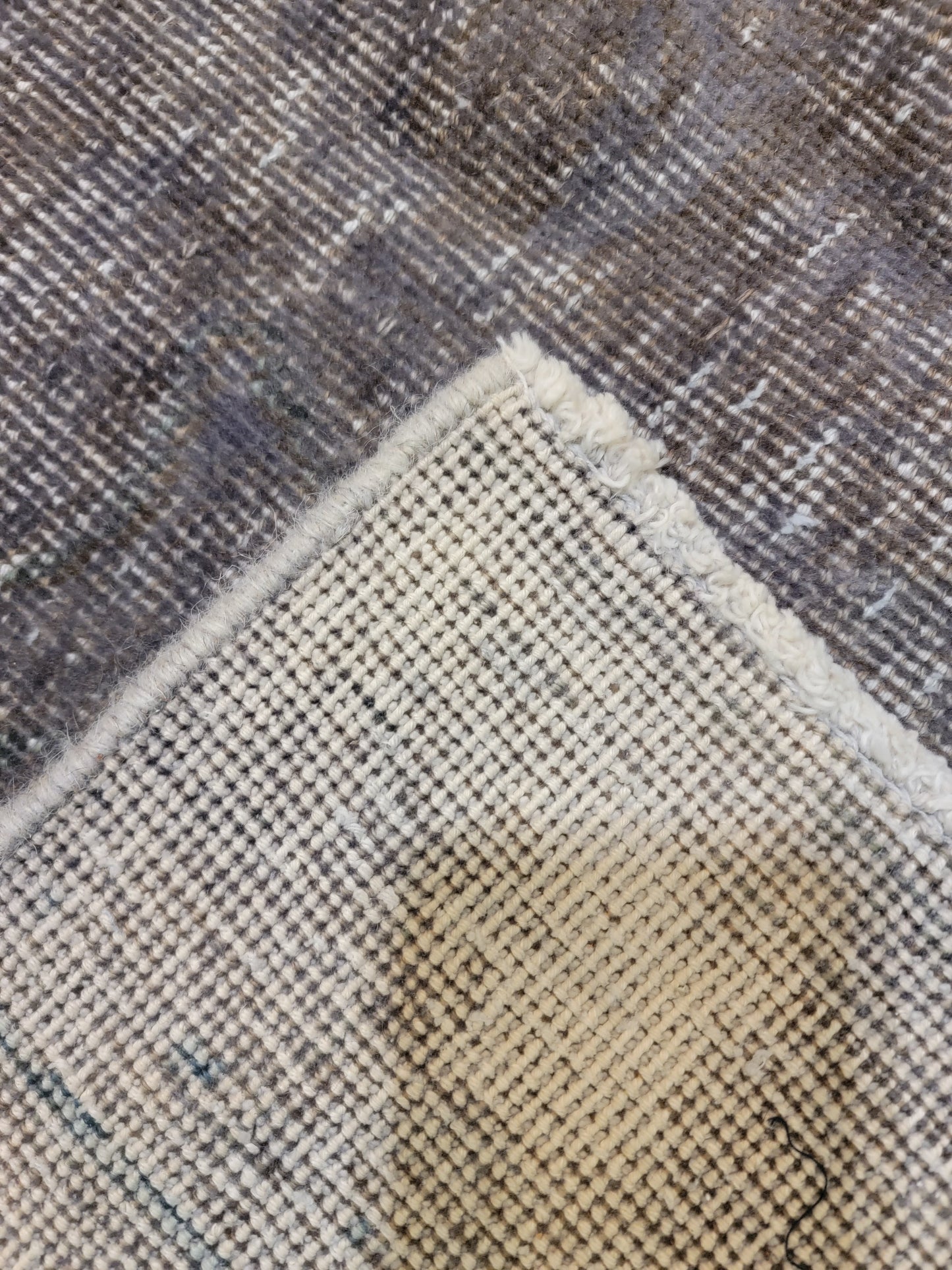Hand-Knotted Wool Rug Tabriz Distressed Over Dye 9'1" x 12'5"
