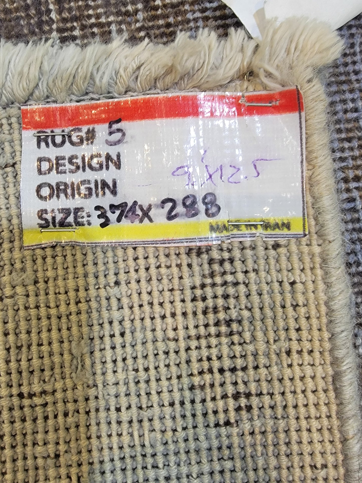 Hand-Knotted Wool Rug Tabriz Distressed Over Dye 9'1" x 12'5"