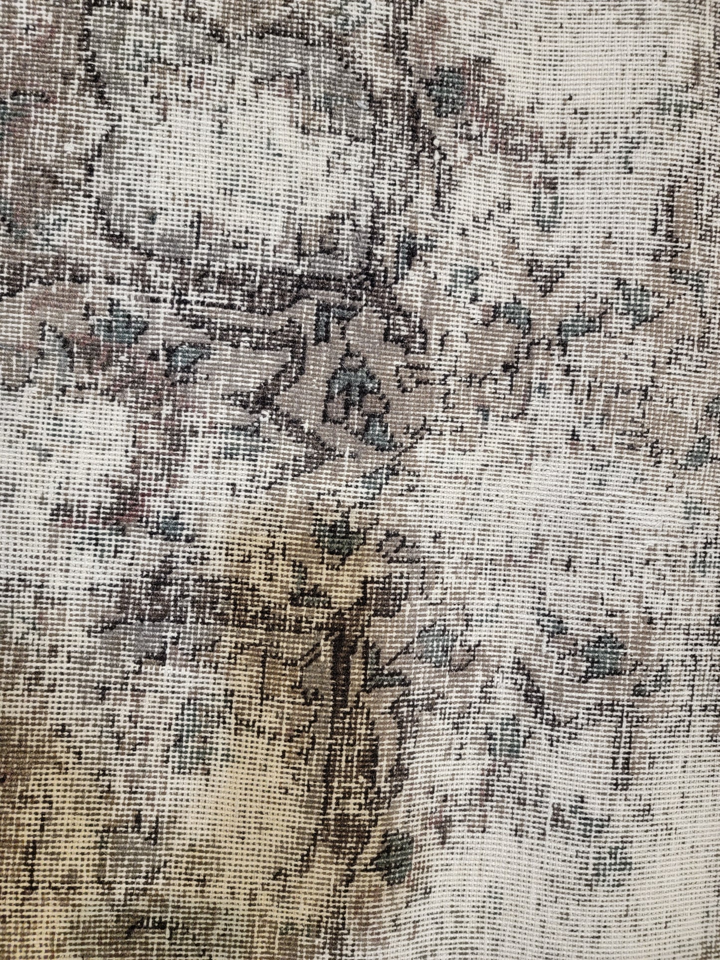 Hand-Knotted Wool Rug Tabriz Distressed Over Dye 9'6" x 12'10"