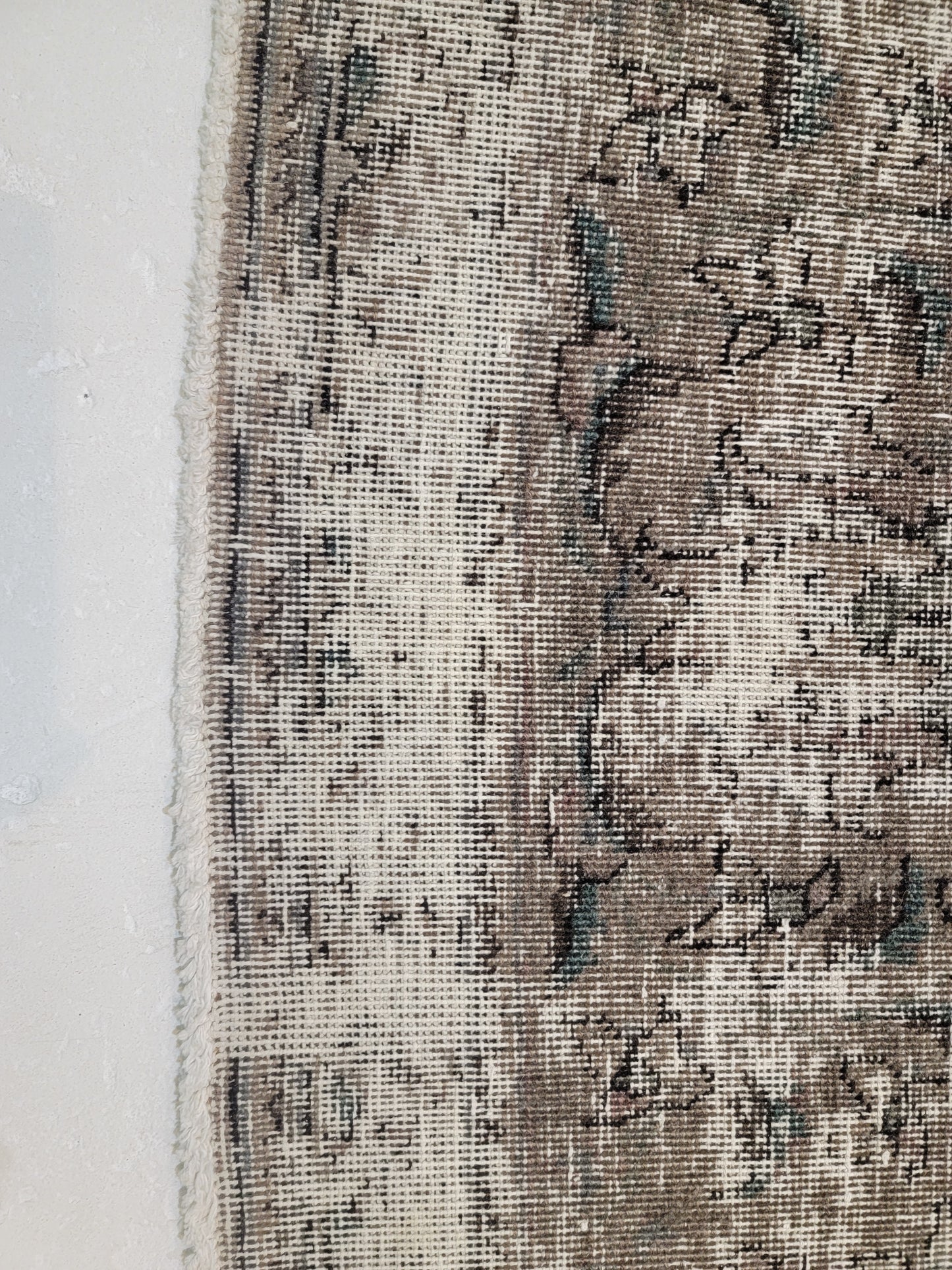 Hand-Knotted Wool Rug Tabriz Distressed Over Dye 9'6" x 12'10"