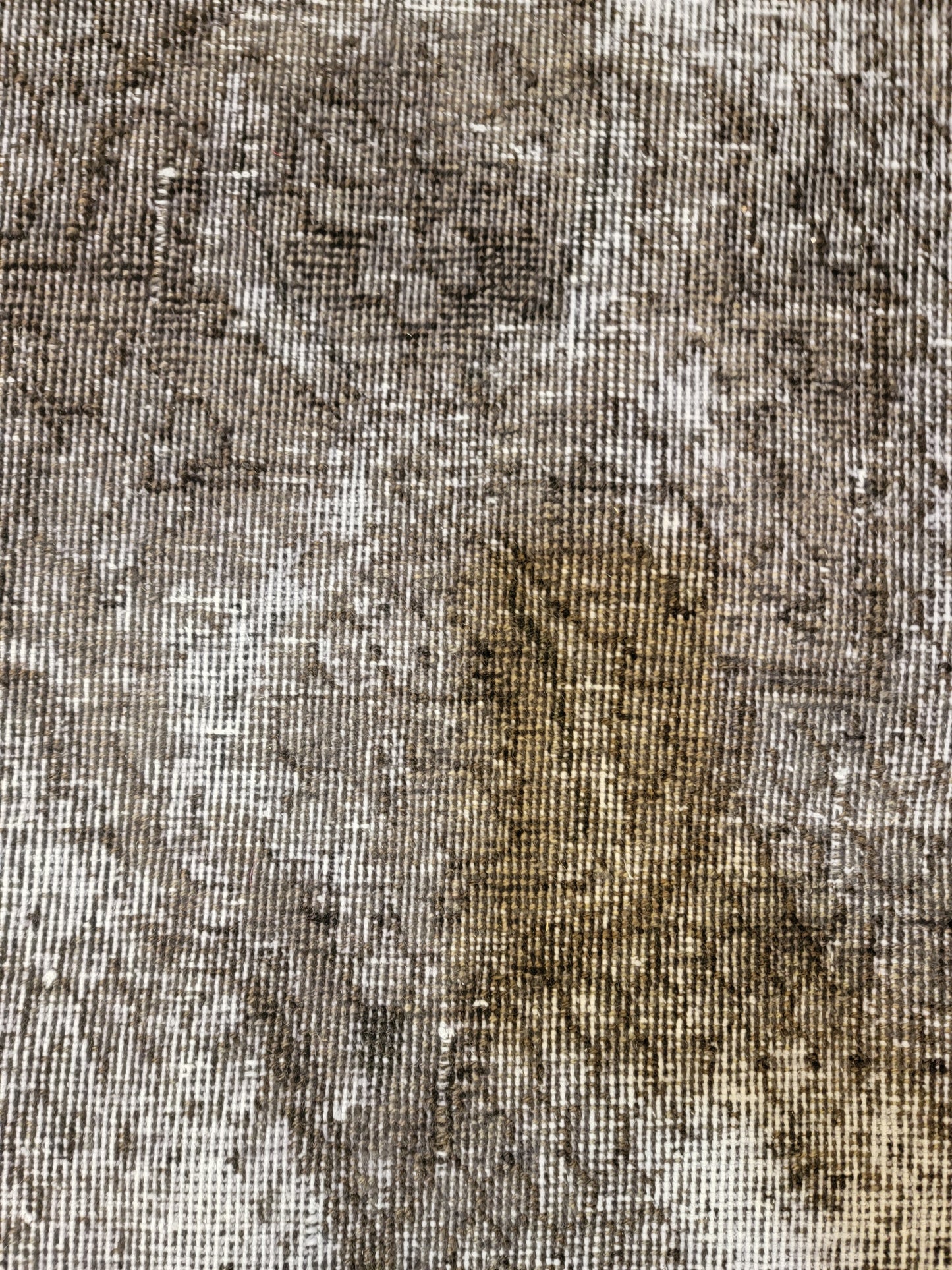 Hand-Knotted Wool Rug Tabriz Distressed Over Dye 9'7" x 12'9"