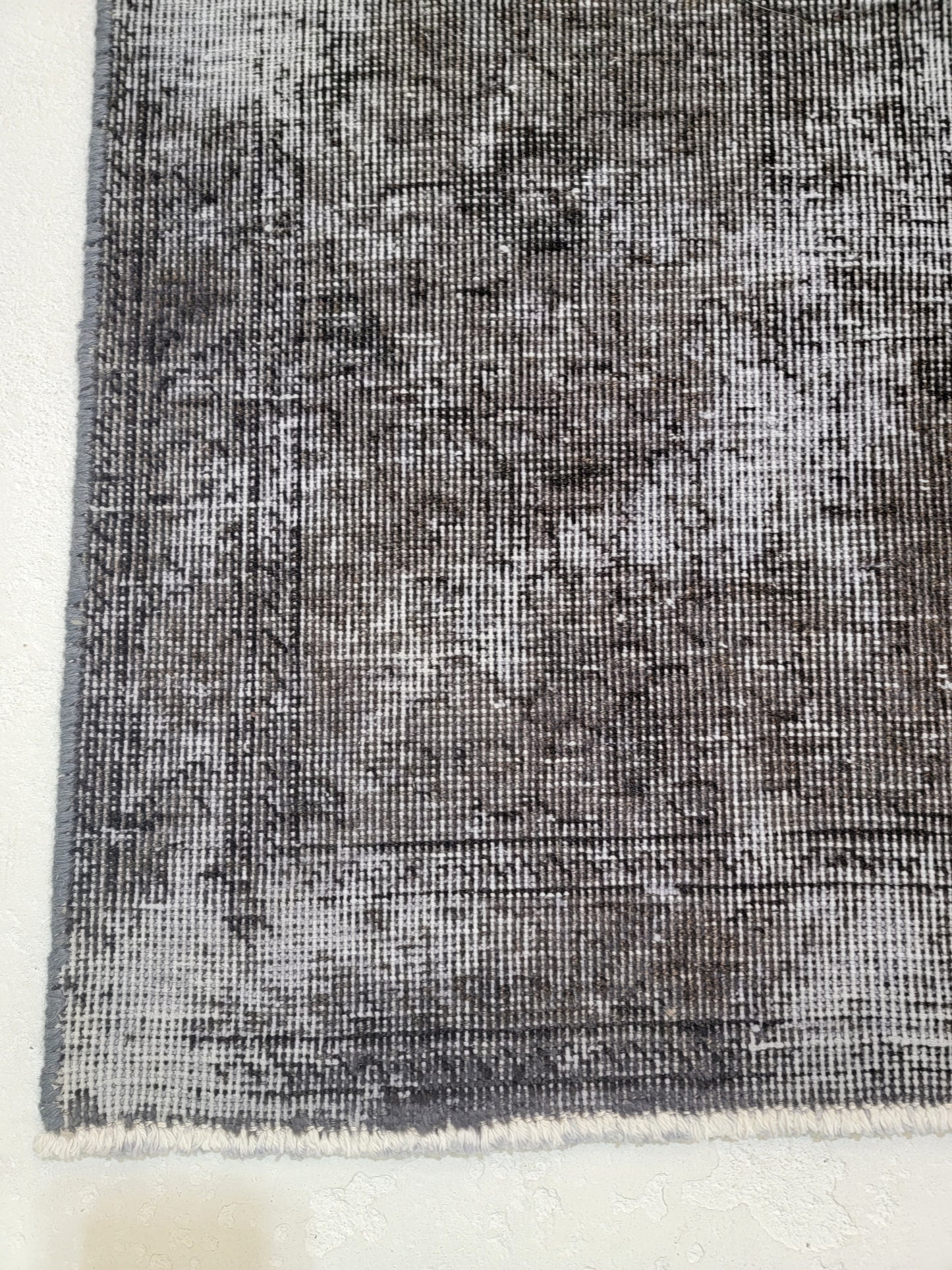Hand-Knotted Wool Rug Tabriz Distressed Over Dye 9'7" x 12'9"