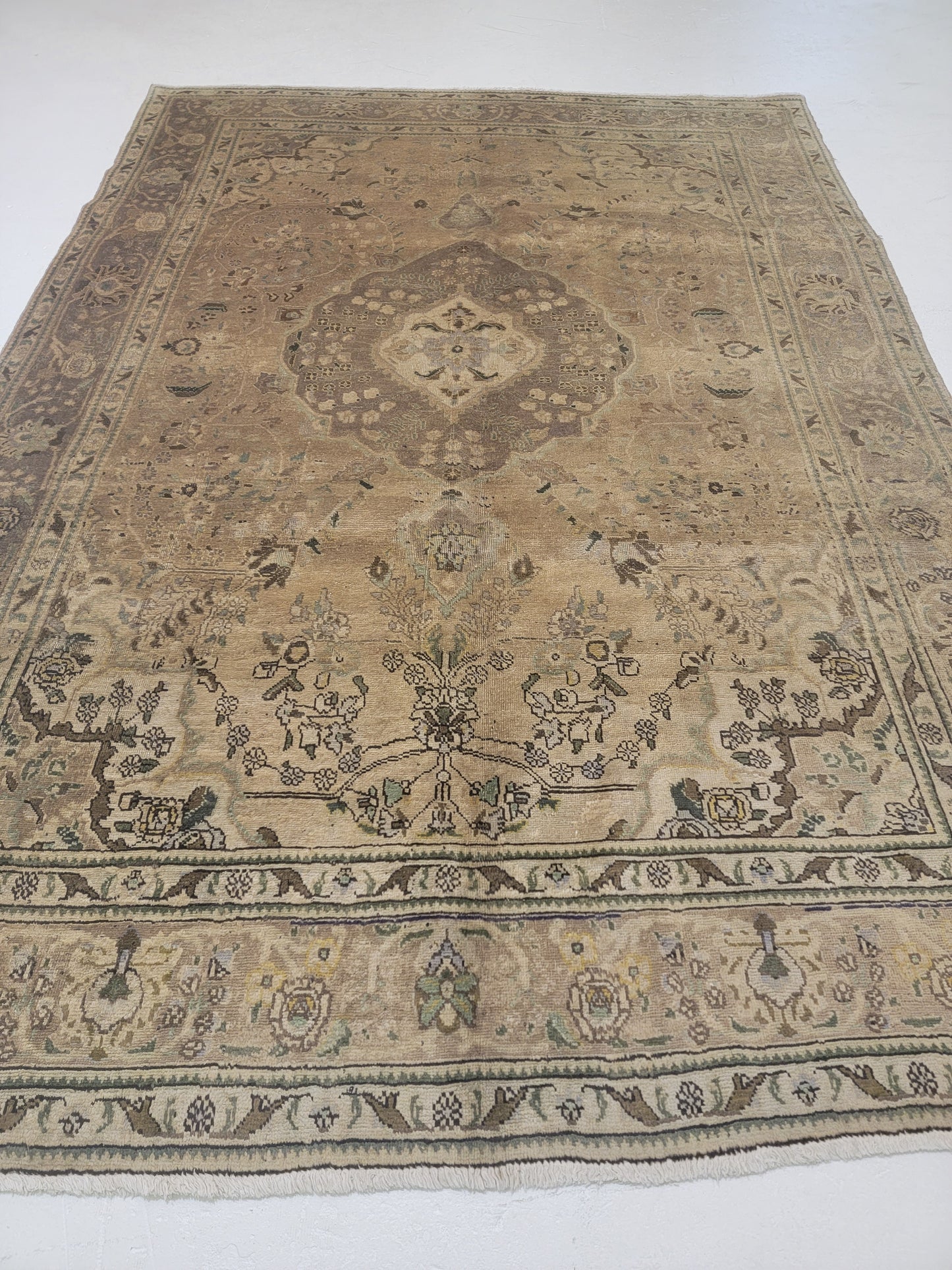 Hand-Knotted Wool Rug Tabriz 6'11" x 9'10"
