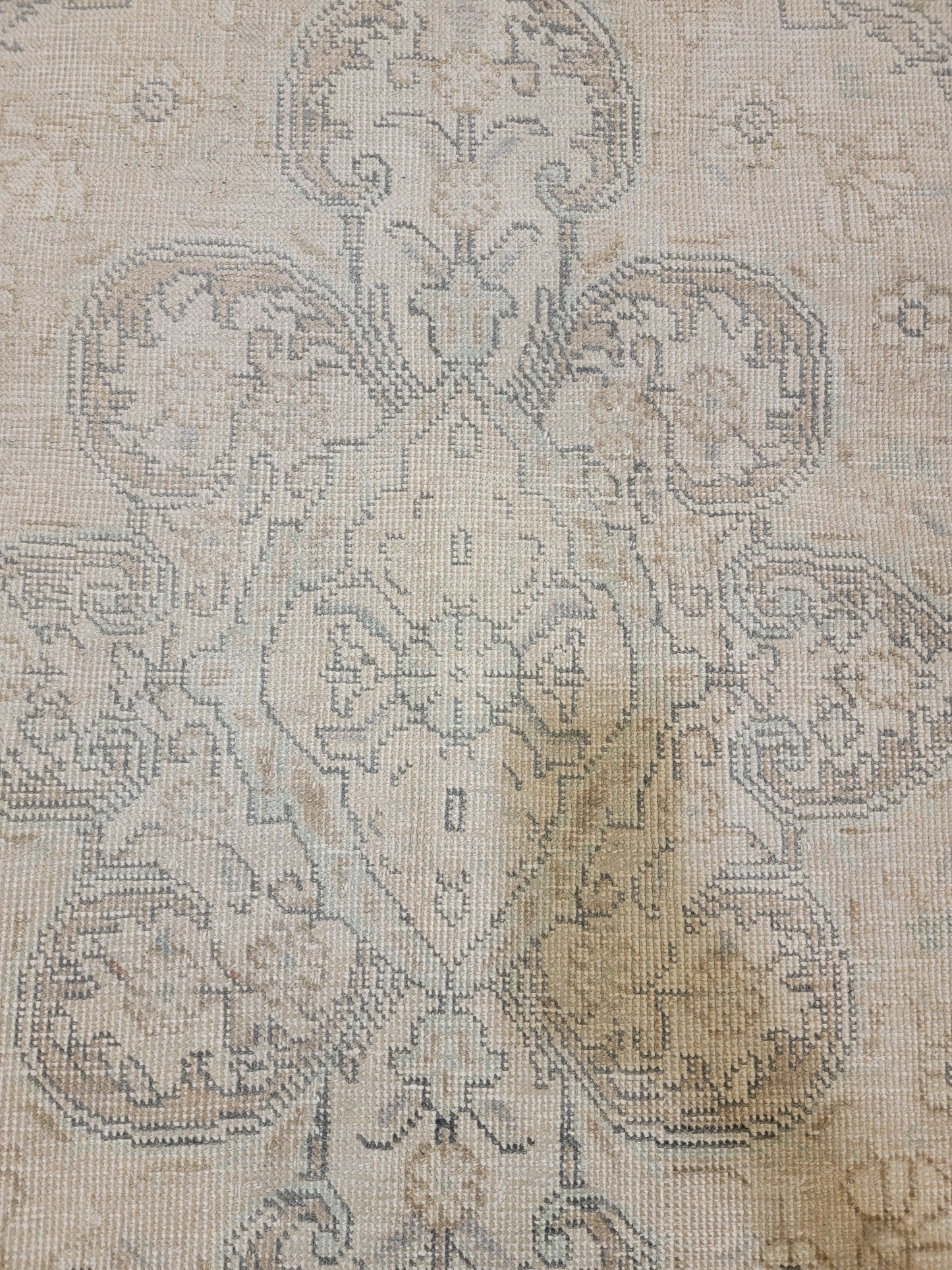 Hand-Knotted Wool Rug Tabriz Distressed 9'6" x 12'8"
