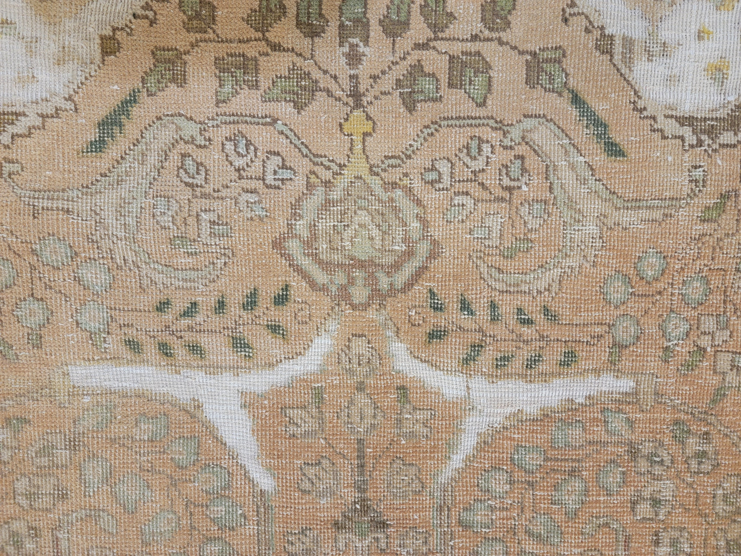 Hand-Knotted Wool Rug Tabriz Distressed 8'7" x 12'8"