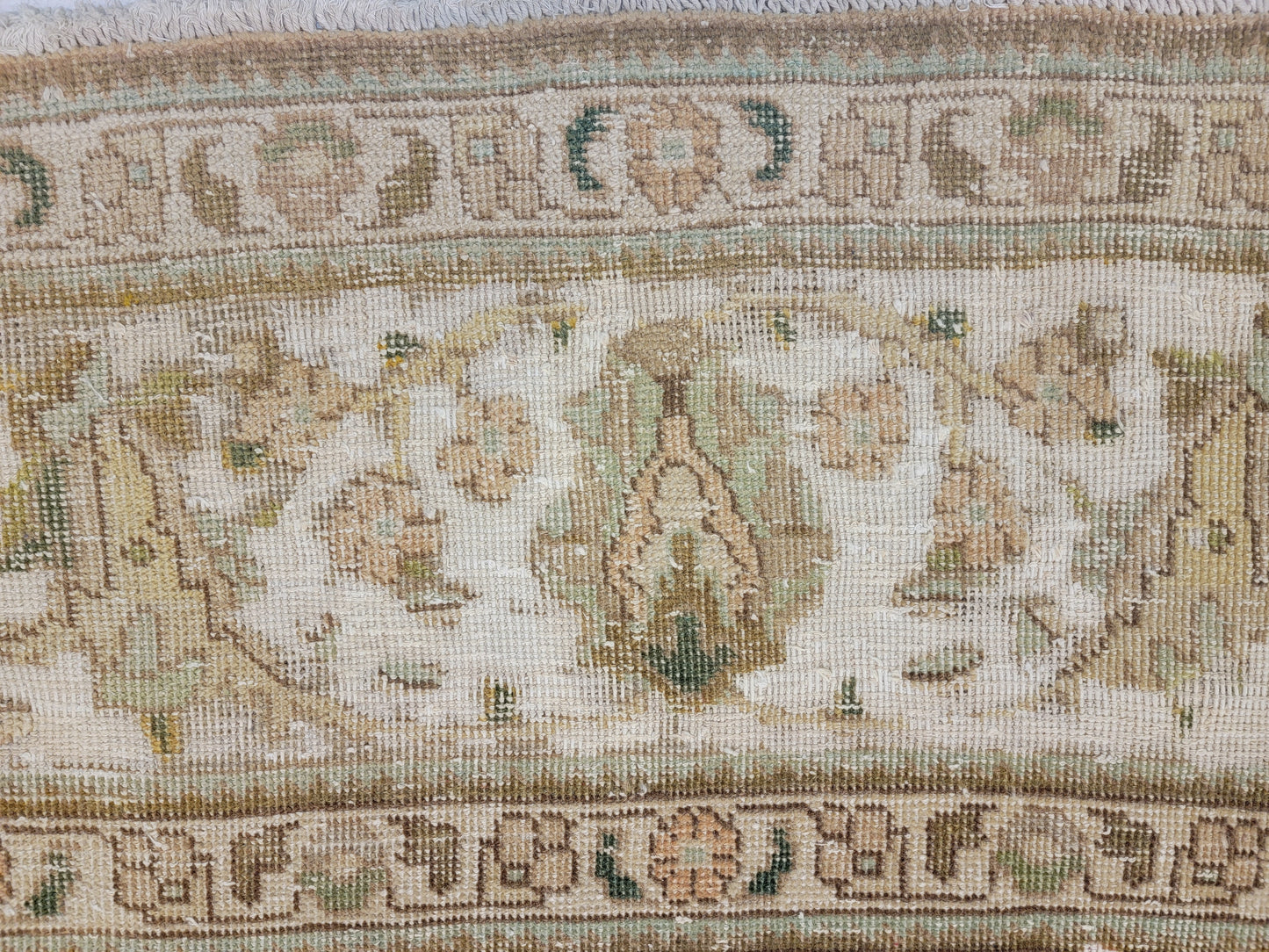 Hand-Knotted Wool Rug Tabriz Distressed 8'7" x 12'8"