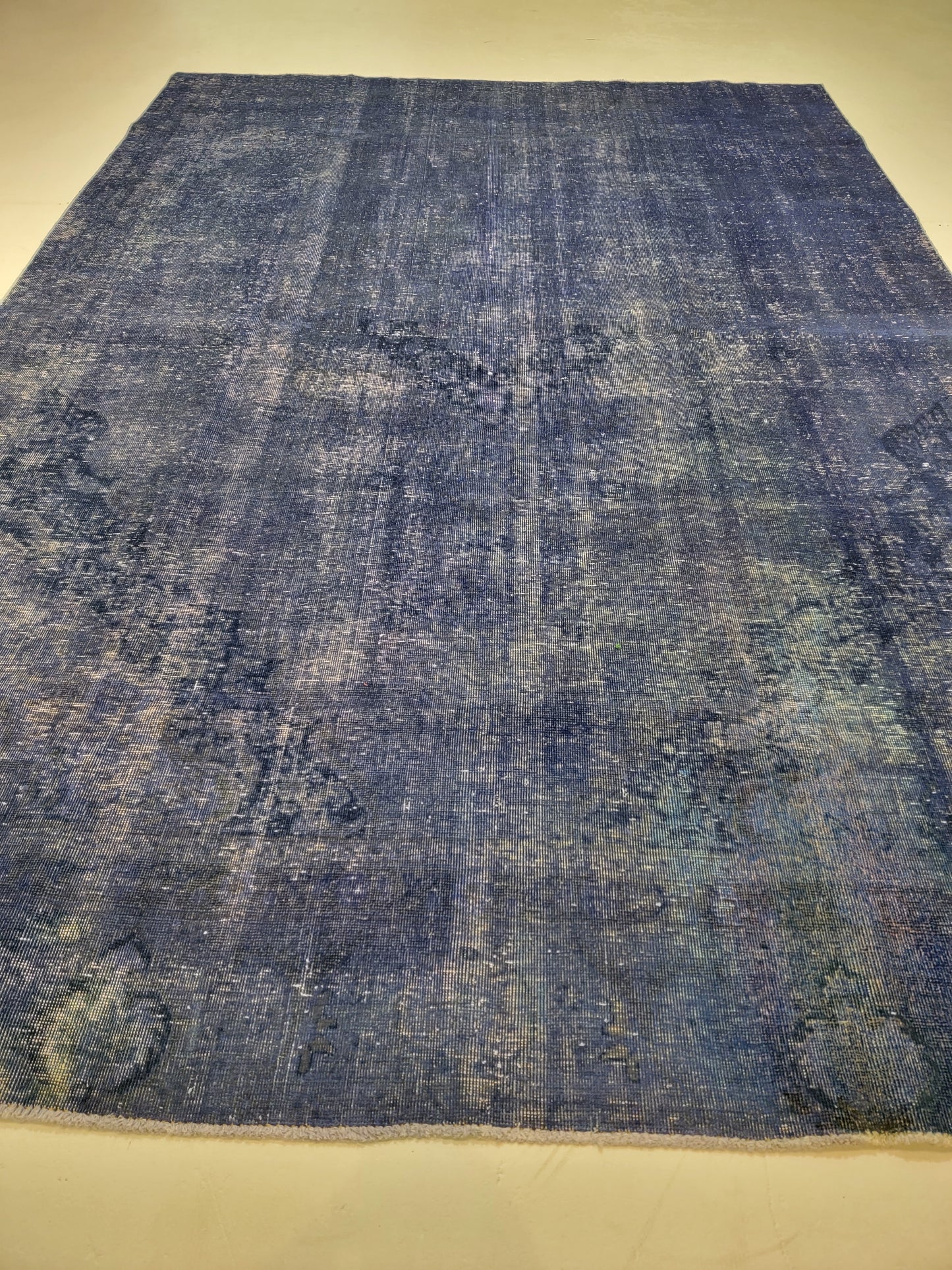 Hand-Knotted Wool Rug Tabriz Distressed Over Dye 8'2" x 11'6"