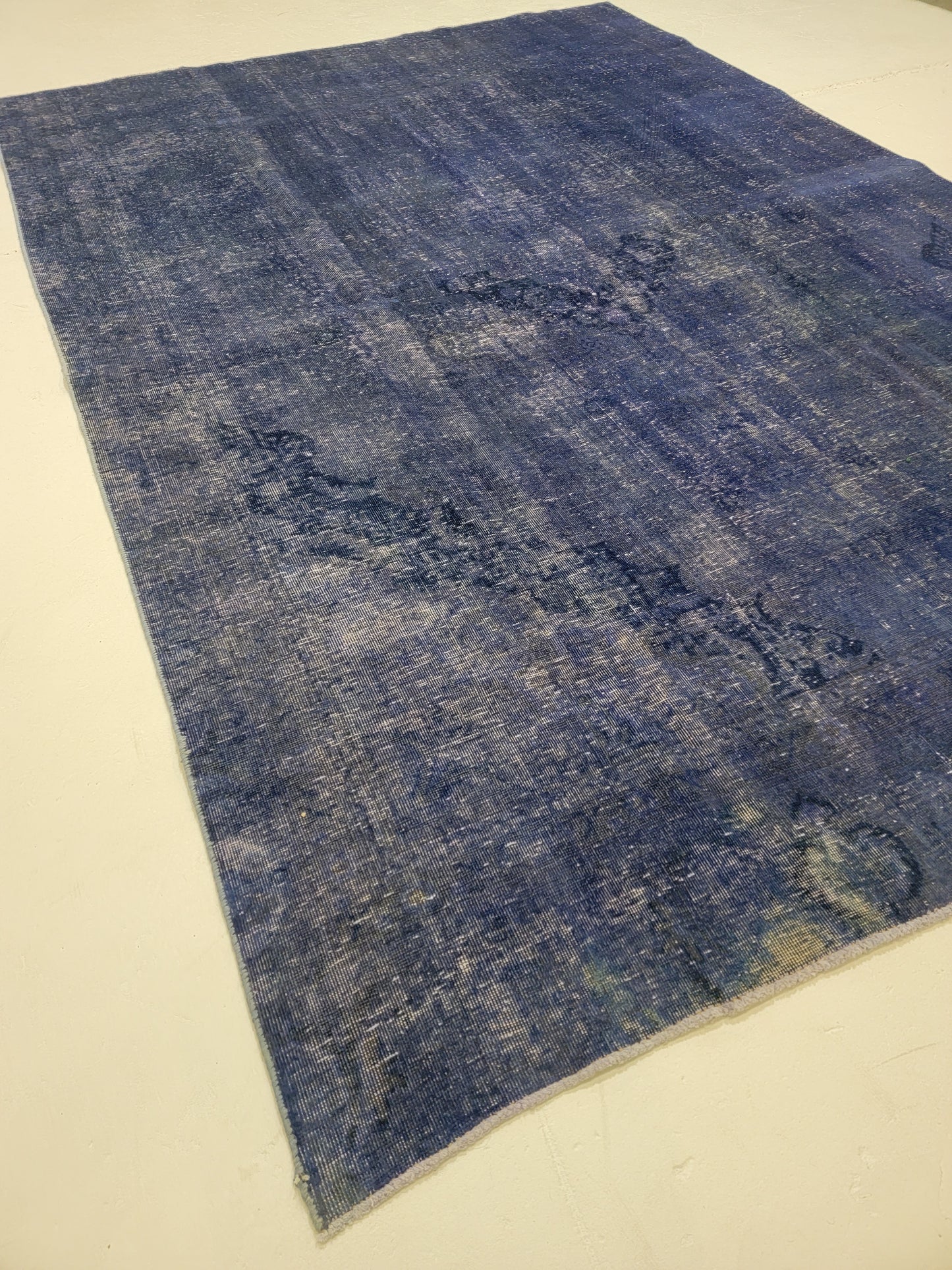 Hand-Knotted Wool Rug Tabriz Distressed Over Dye 8'2" x 11'6"