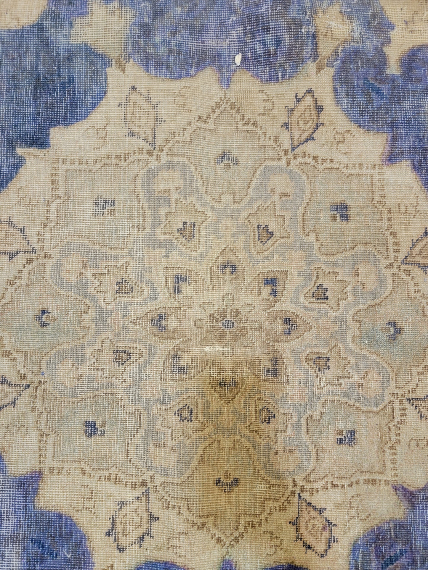 Hand-Knotted Wool Rug Tabriz Distressed 9'6" x 12'9"