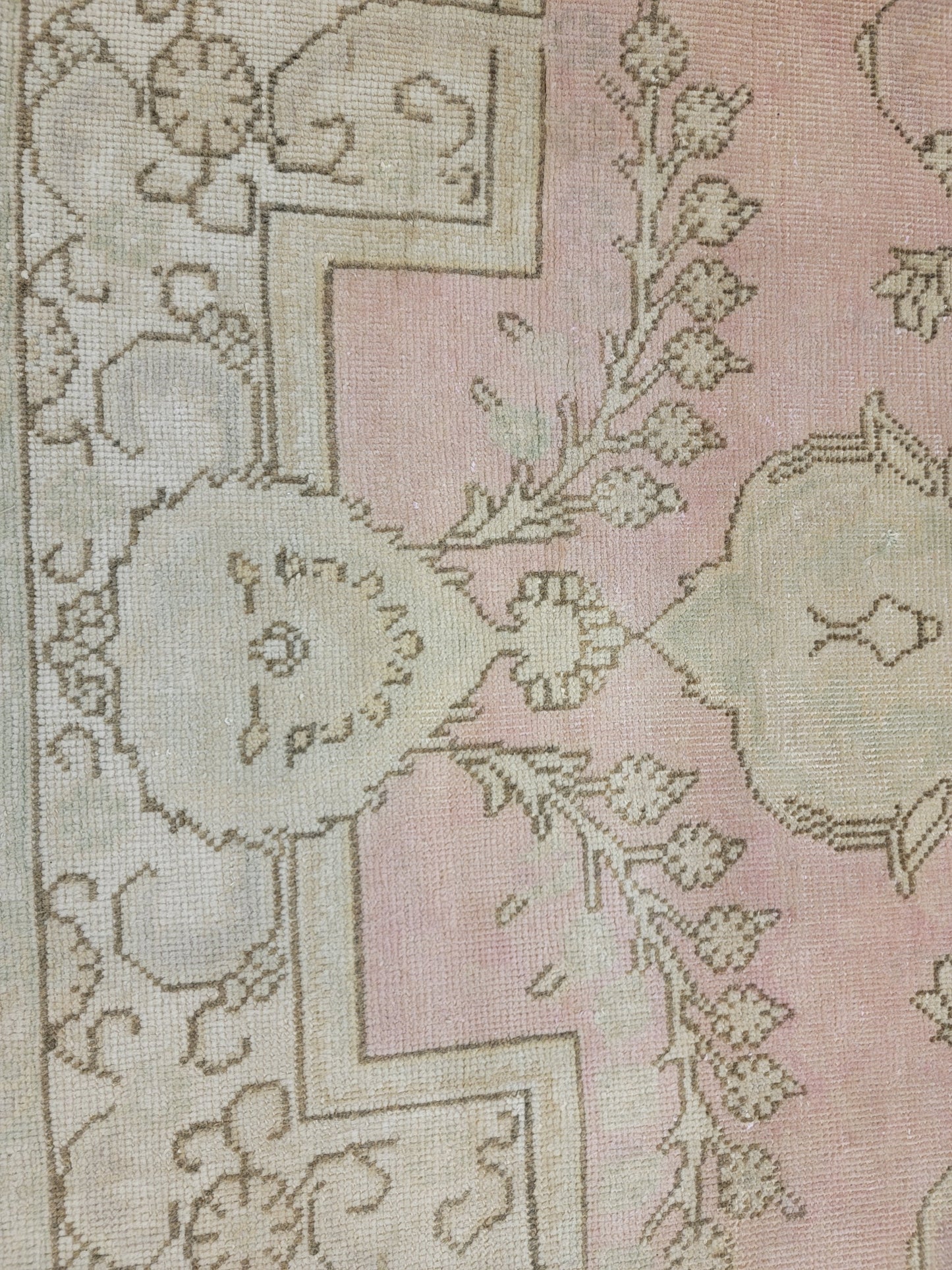 Hand-Knotted Wool Rug Tabriz Distressed 9'8" x 12'5"
