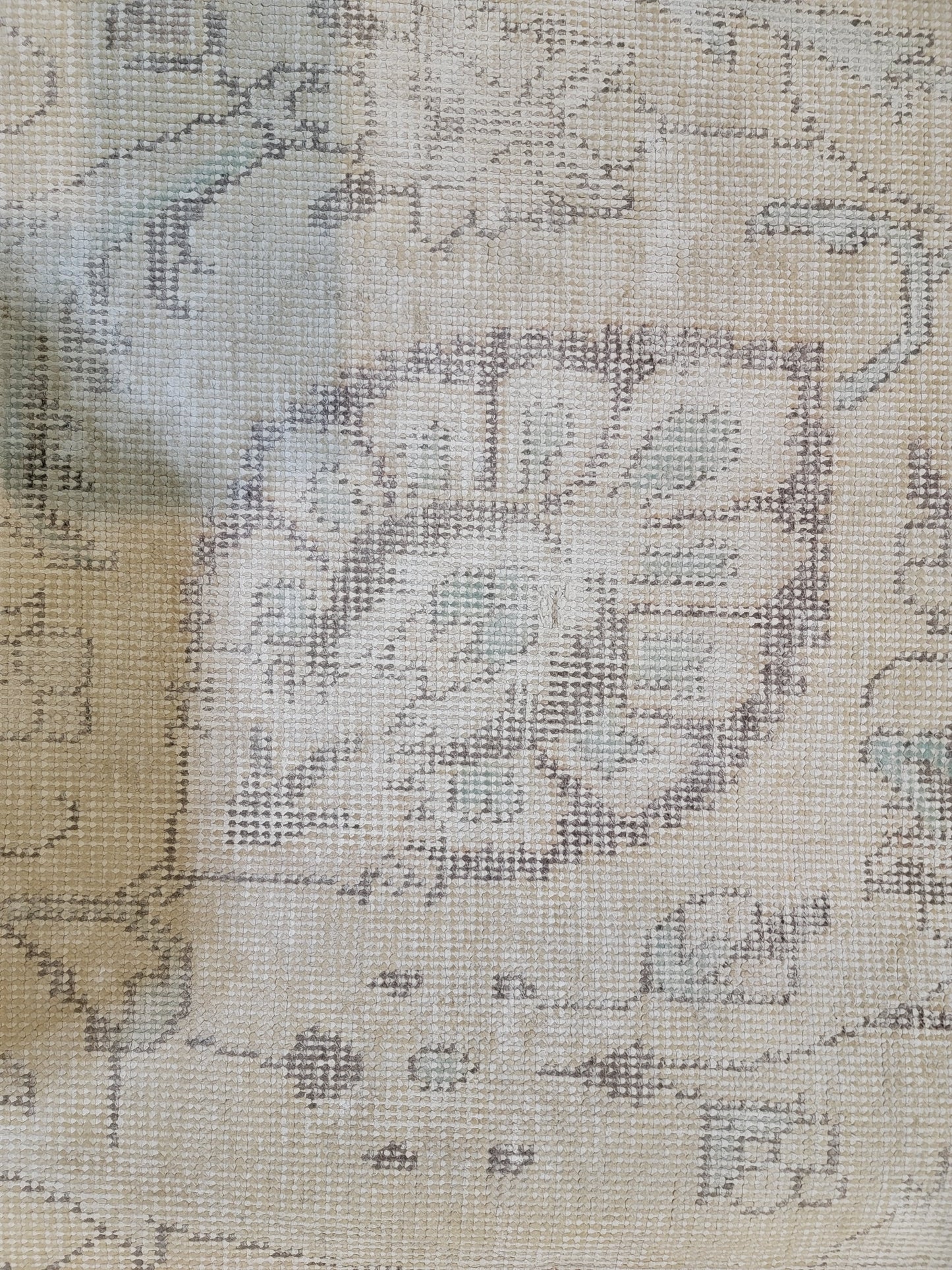 Hand-Knotted Wool Rug Tabriz Distressed 9'8" x 12'10"