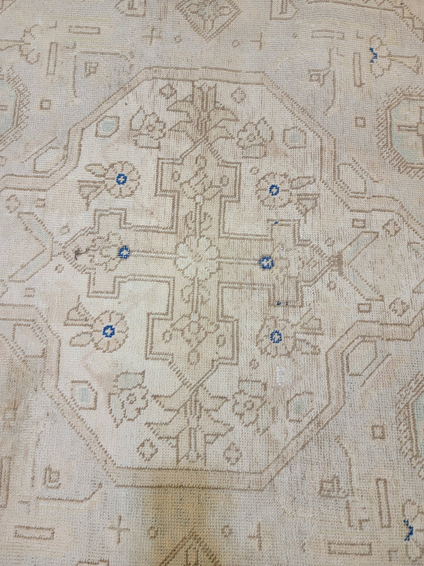 Hand-Knotted Wool Rug Tabriz Distressed 9'5" x 12'5"