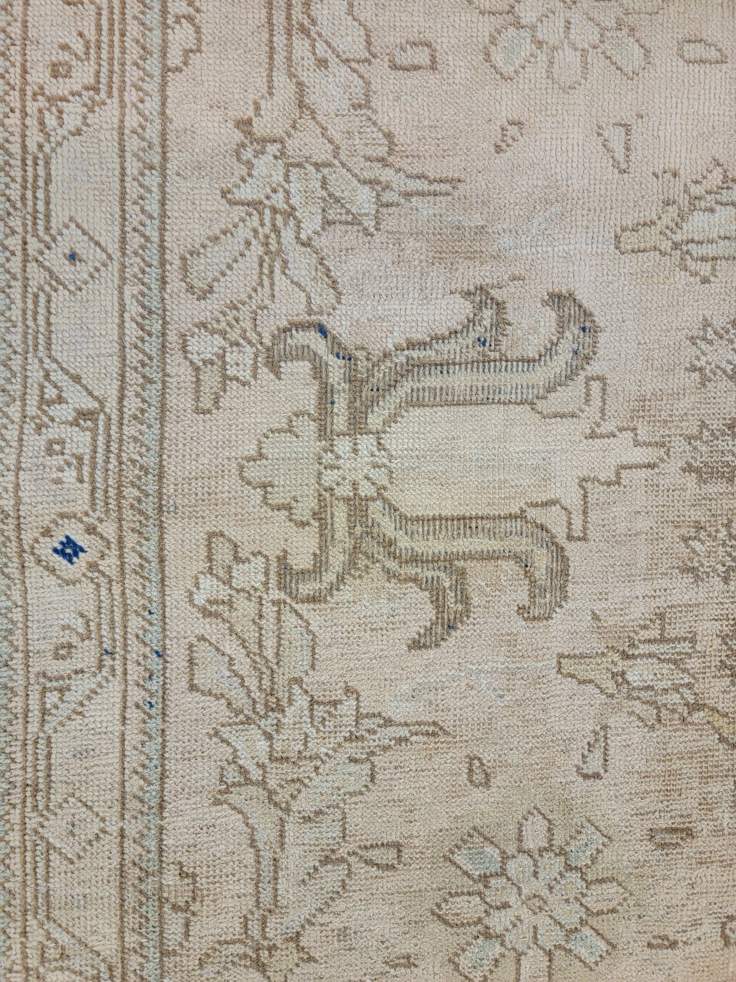 Hand-Knotted Wool Rug Tabriz Distressed 9'5" x 12'5"