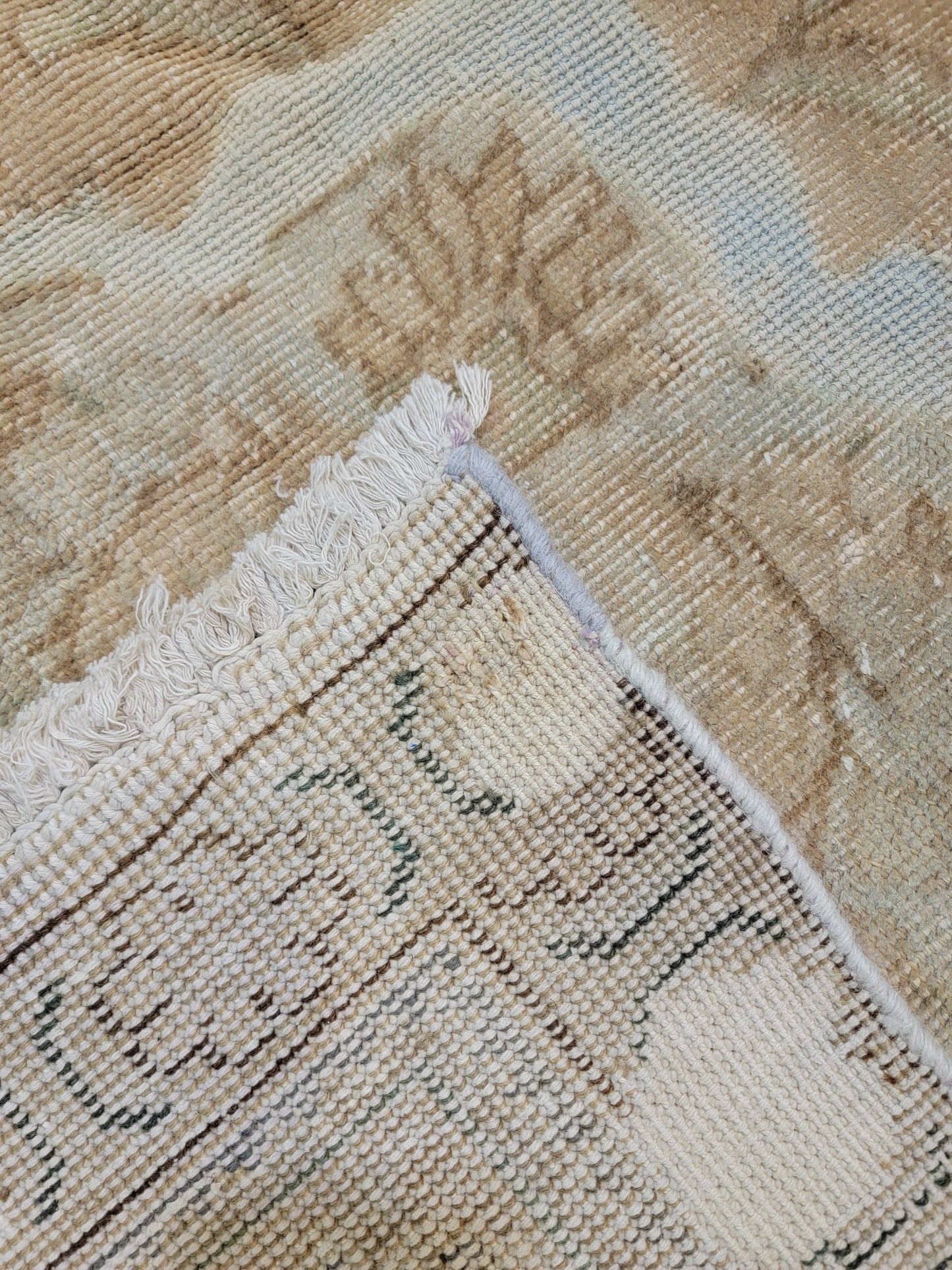 Hand-Knotted Wool Rug Tabriz Distressed 9'9" x 12'7"