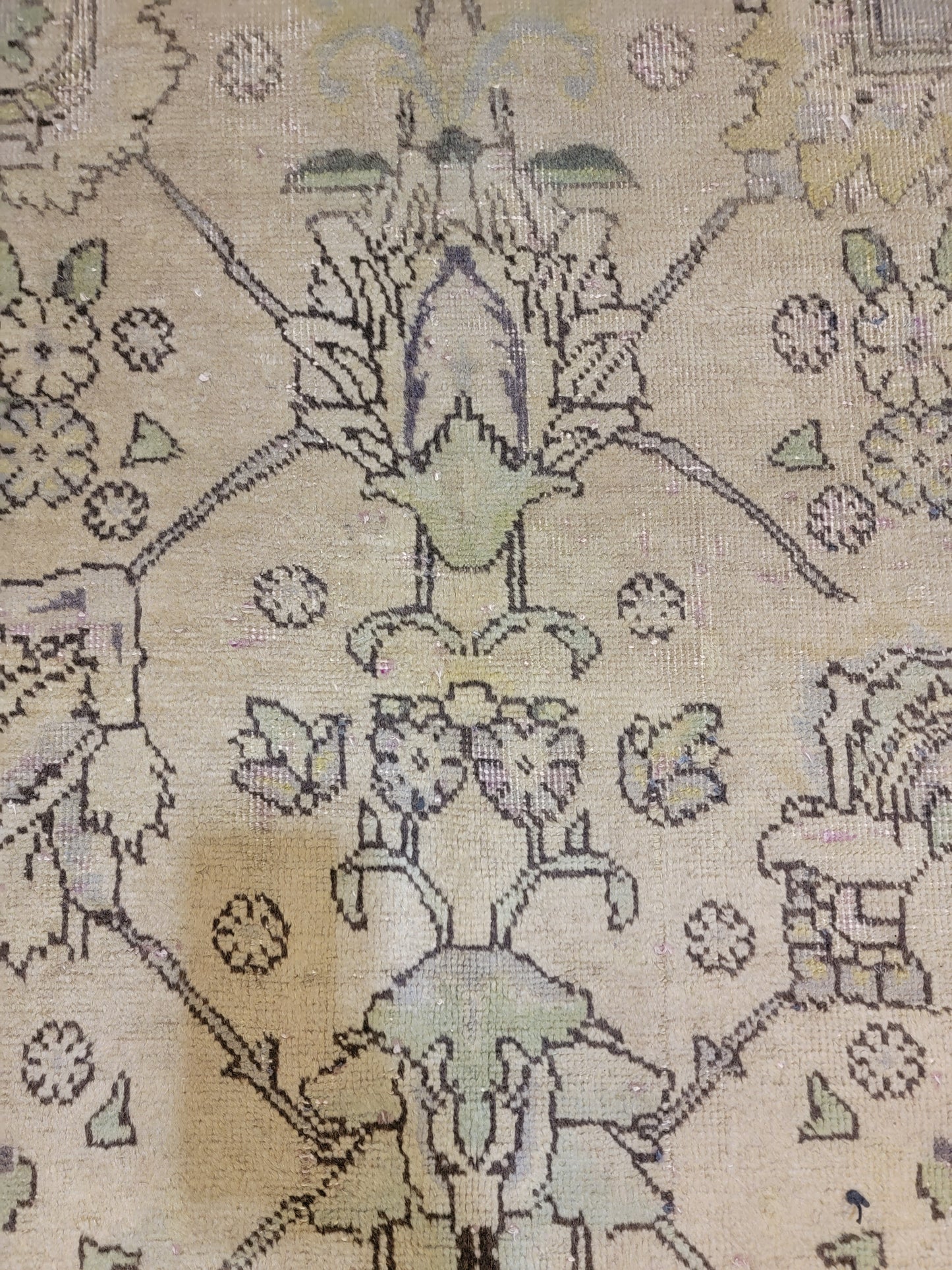 Hand-Knotted Wool Rug Tabriz 8'10" x 9'5"