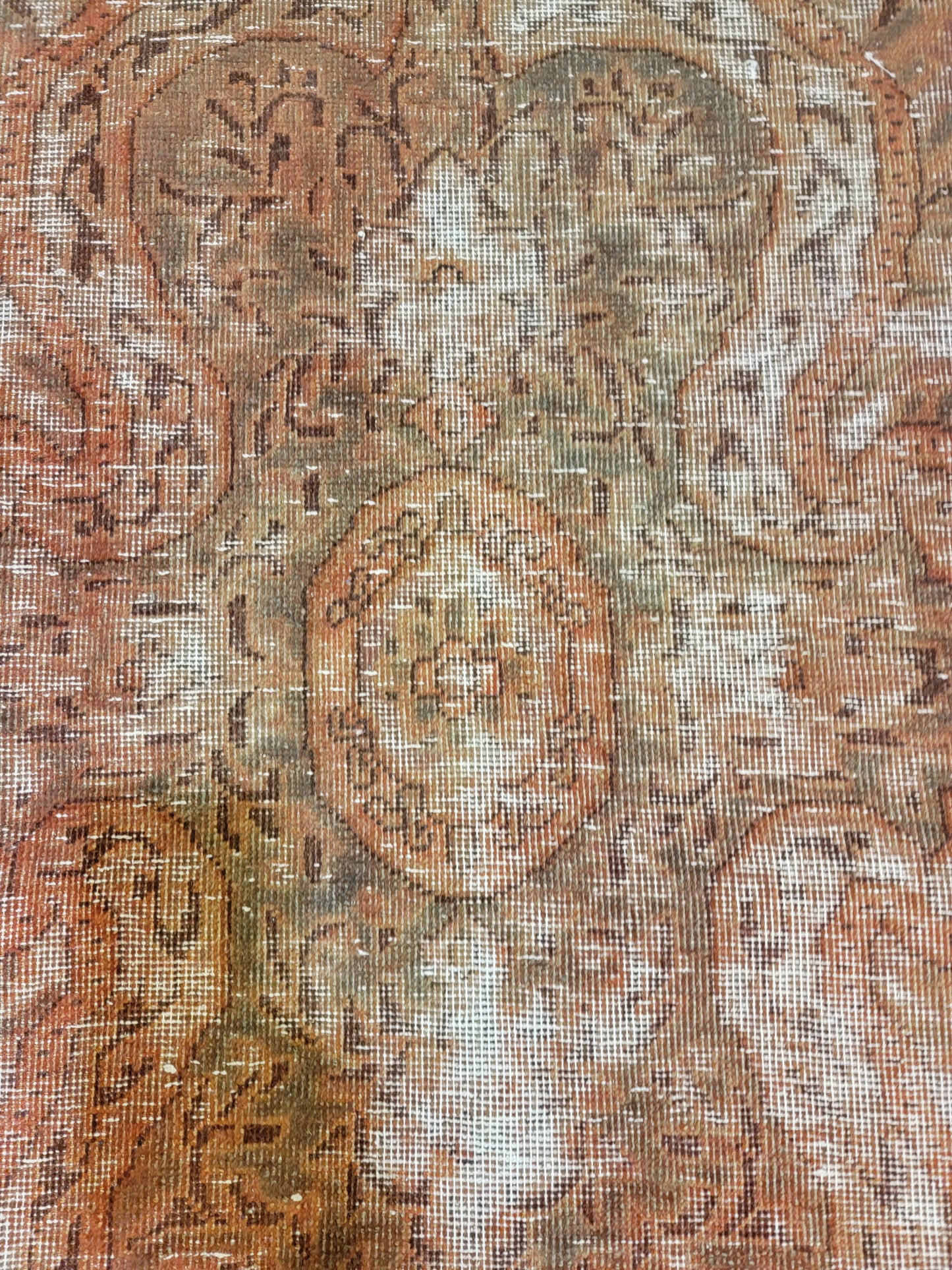 Hand-Knotted Wool Rug Tabriz Distressed 9'7" x 13'2"