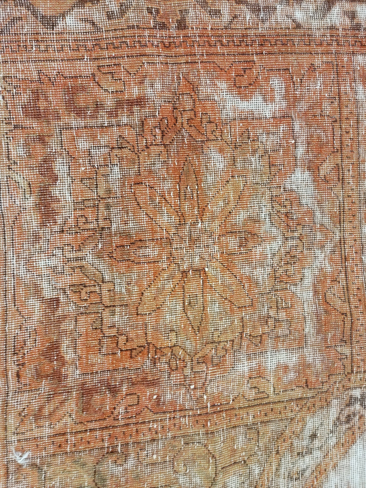 Hand-Knotted Wool Rug Tabriz Distressed 9'7" x 13'2"