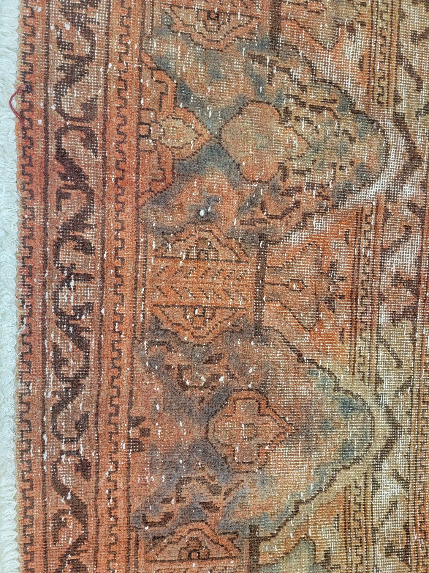 Hand-Knotted Wool Rug Tabriz Distressed 9'7" x 13'2"