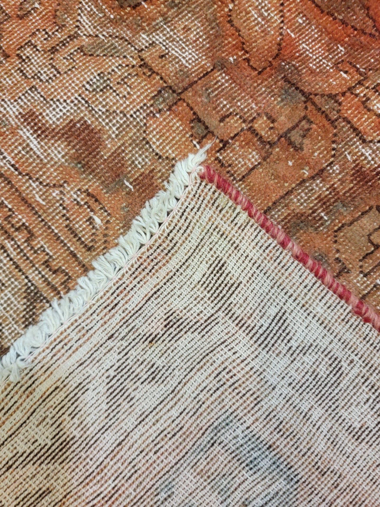 Hand-Knotted Wool Rug Tabriz Distressed 9'7" x 13'2"