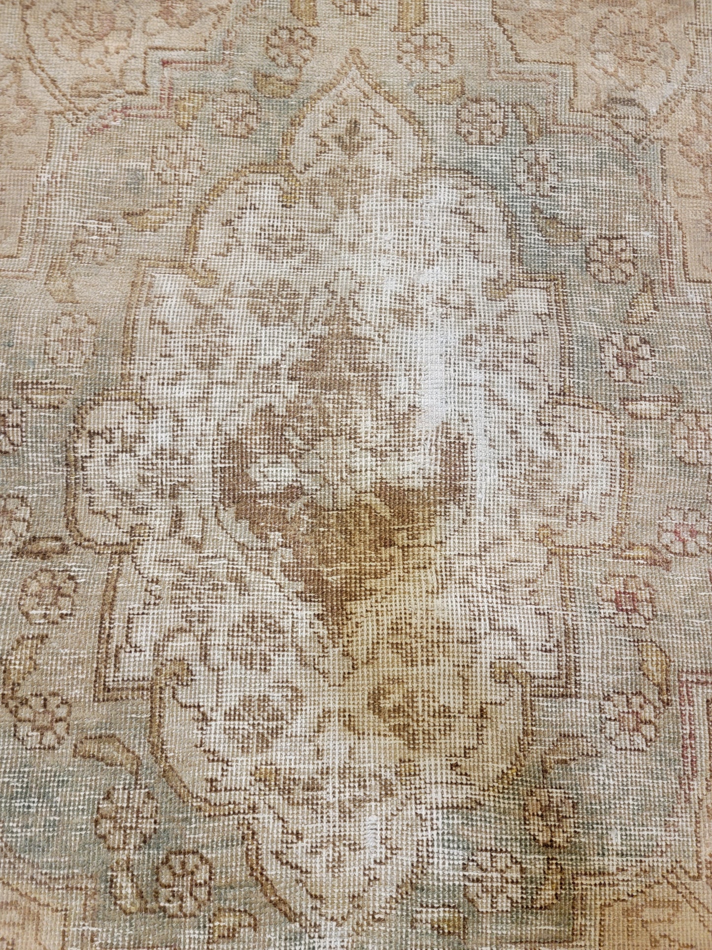 Hand-Knotted Wool Rug Tabriz Distressed 9'5" x 12'4"