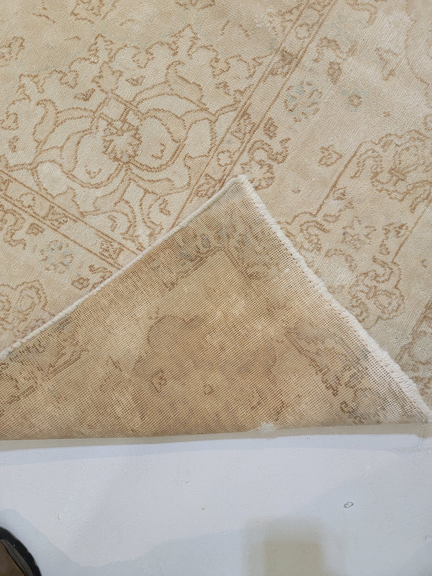 Hand-Knotted Wool Rug Tabriz Distressed 8' x 10'6"