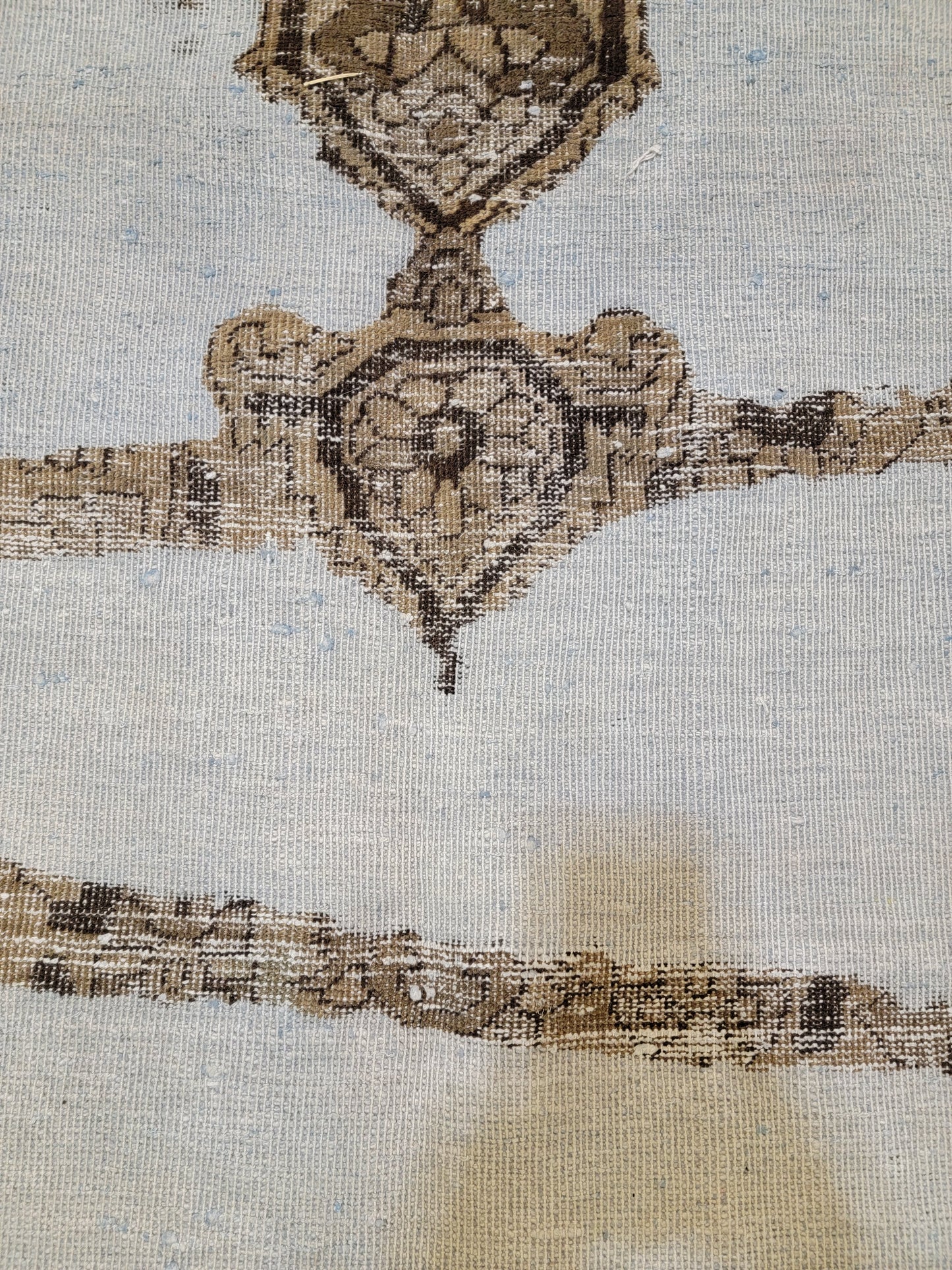 Hand-Knotted Wool Rug Tabriz Distressed 6'7" x 10'2"