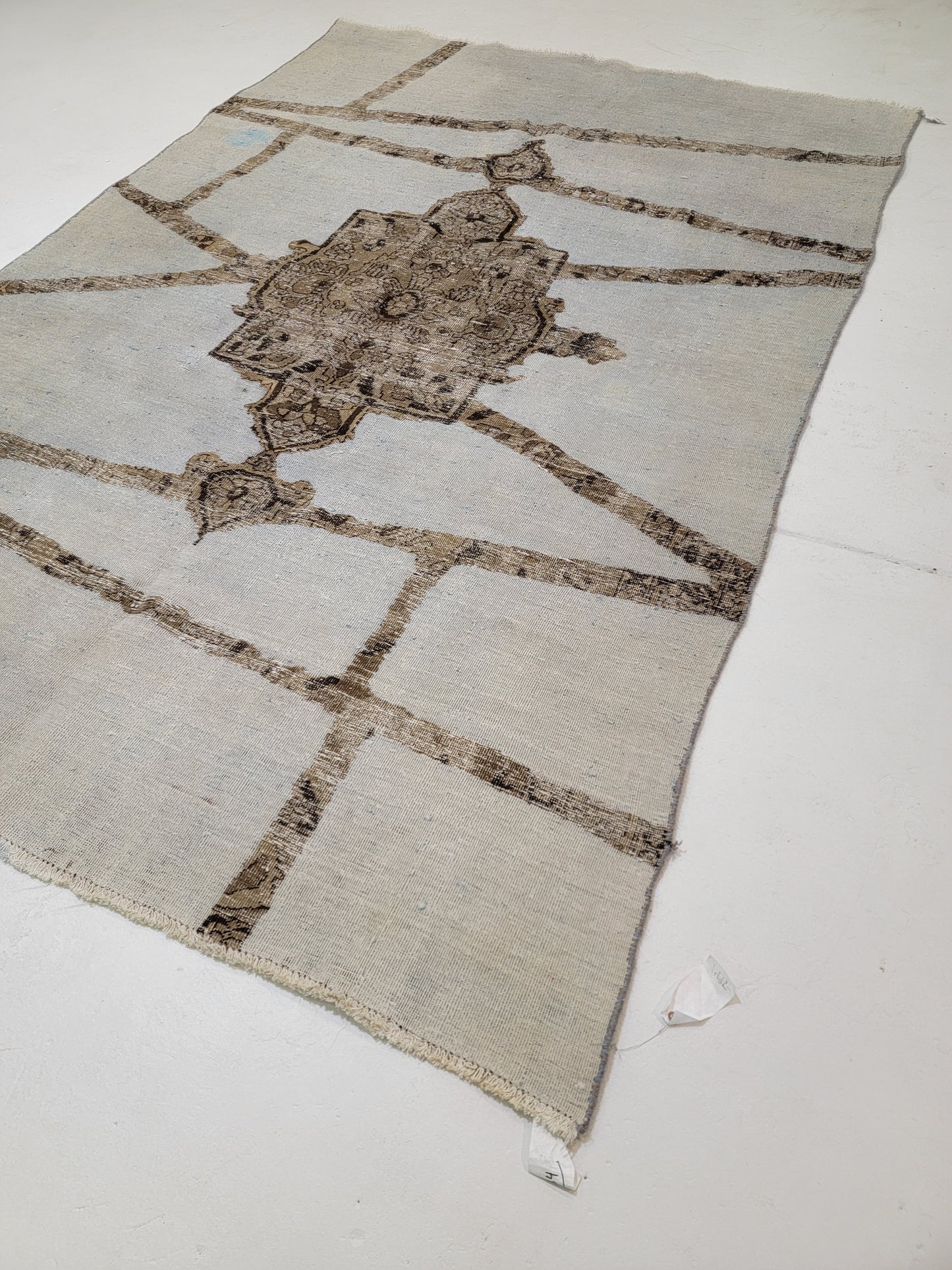 Hand-Knotted Wool Rug Tabriz Distressed 6'7" x 10'2"