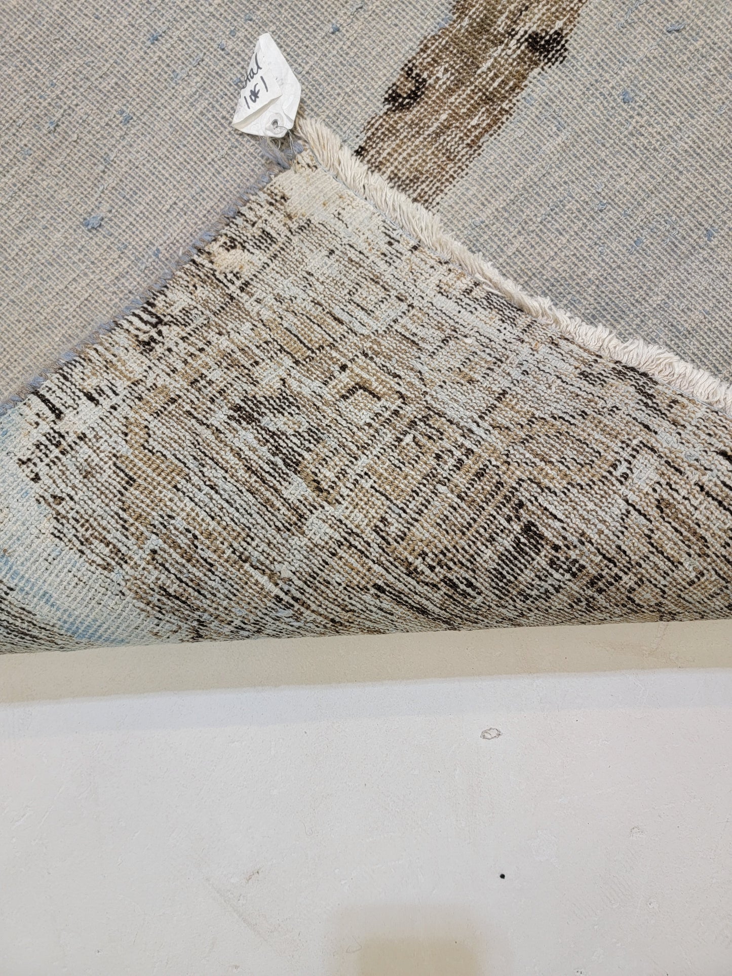 Hand-Knotted Wool Rug Tabriz Distressed 6'7" x 10'2"