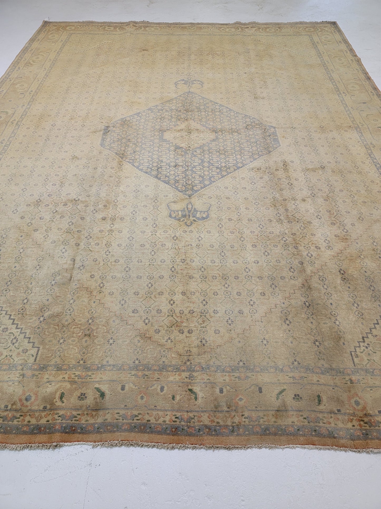 Hand-Knotted Wool Rug Tabriz 9'7" x 12'11"