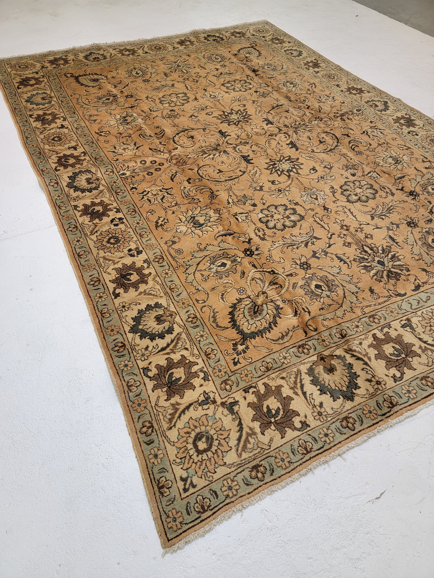 Hand-Knotted Wool Rug Tabriz Signed 8'3" x 11'11"