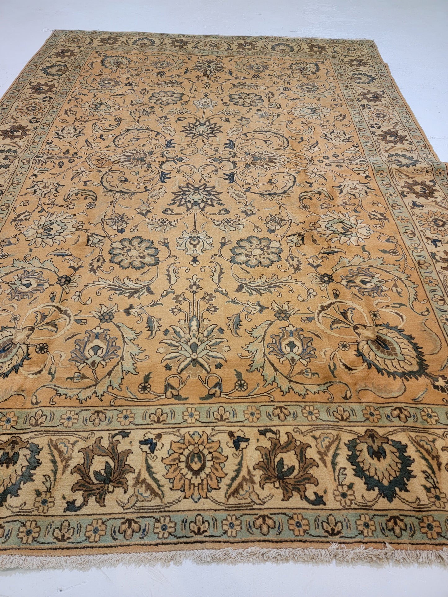 Hand-Knotted Wool Rug Tabriz Signed 8'3" x 11'11"