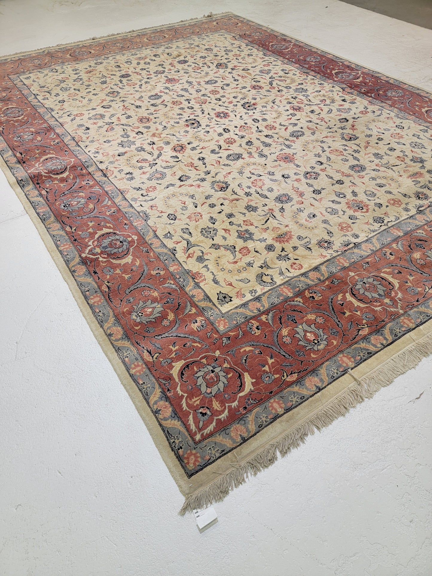 Hand-Knotted Wool Rug Pakistani Peshawar 9' x 12'1"