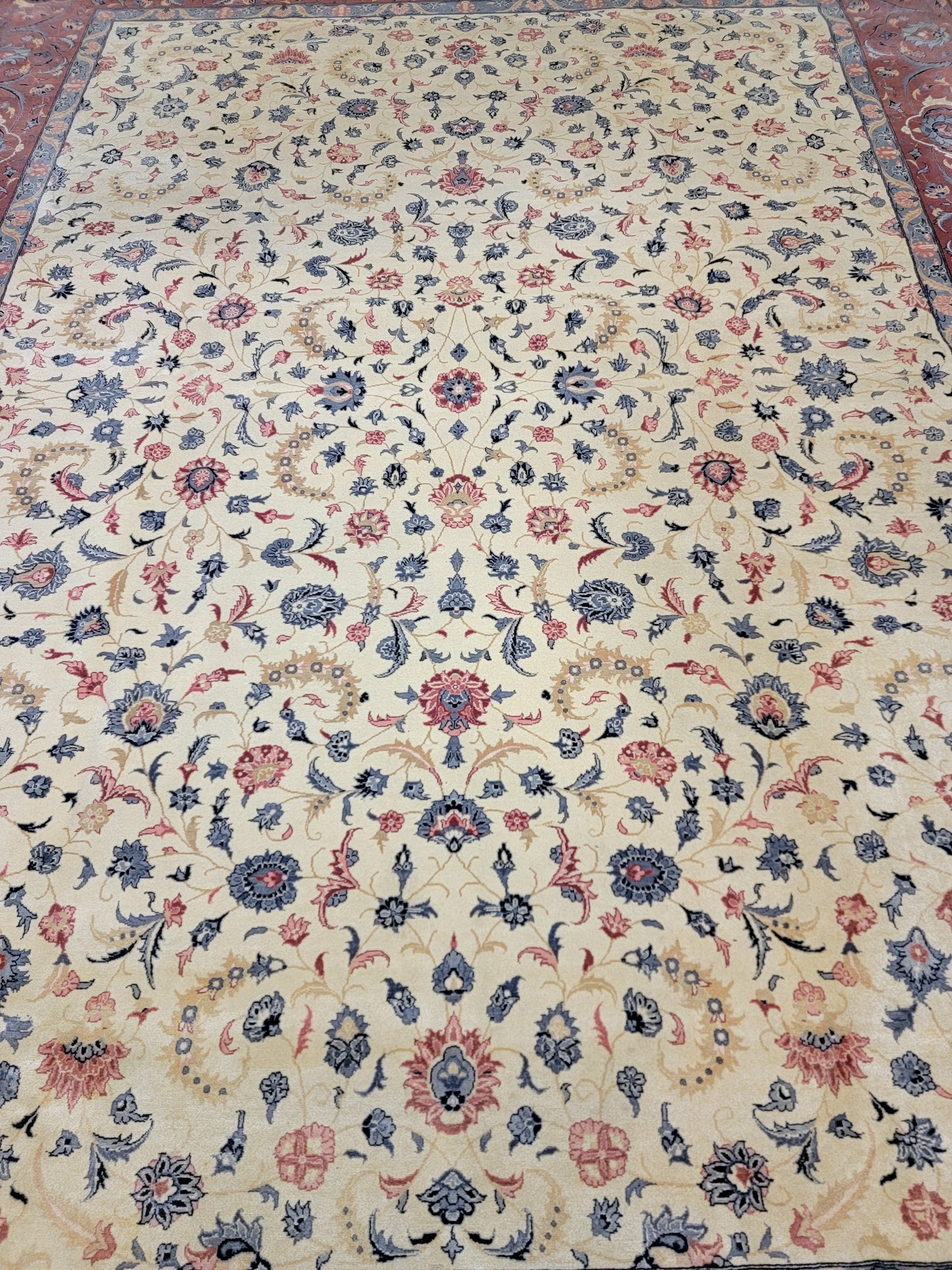 Hand-Knotted Wool Rug Pakistani Peshawar 9' x 12'1"