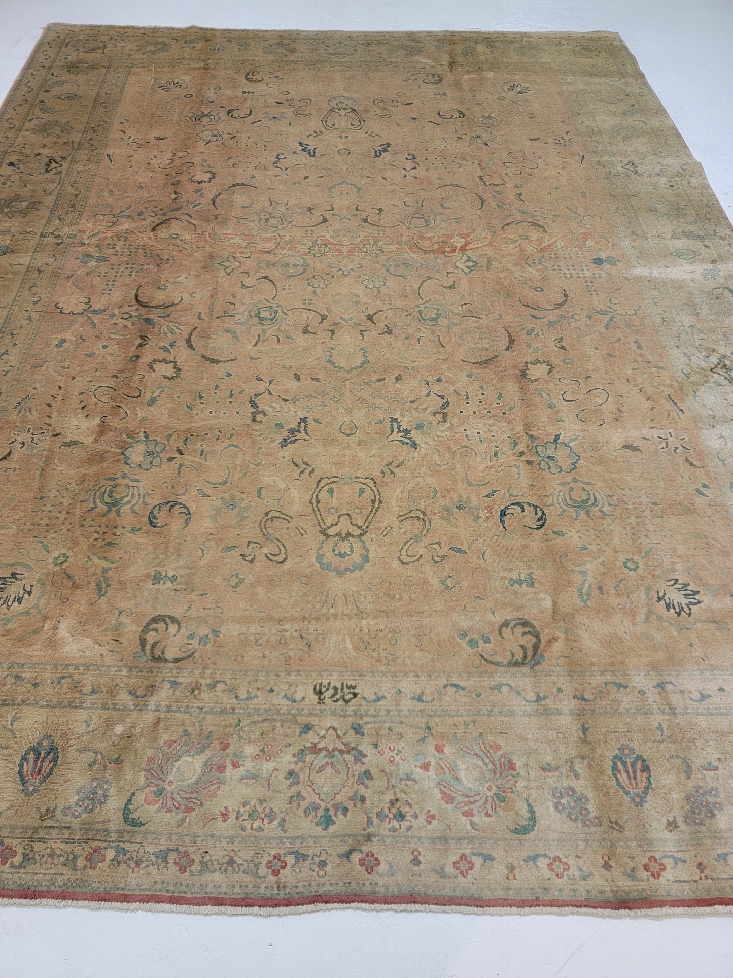Hand-Knotted Wool Rug Tabriz 8'6" x 11'