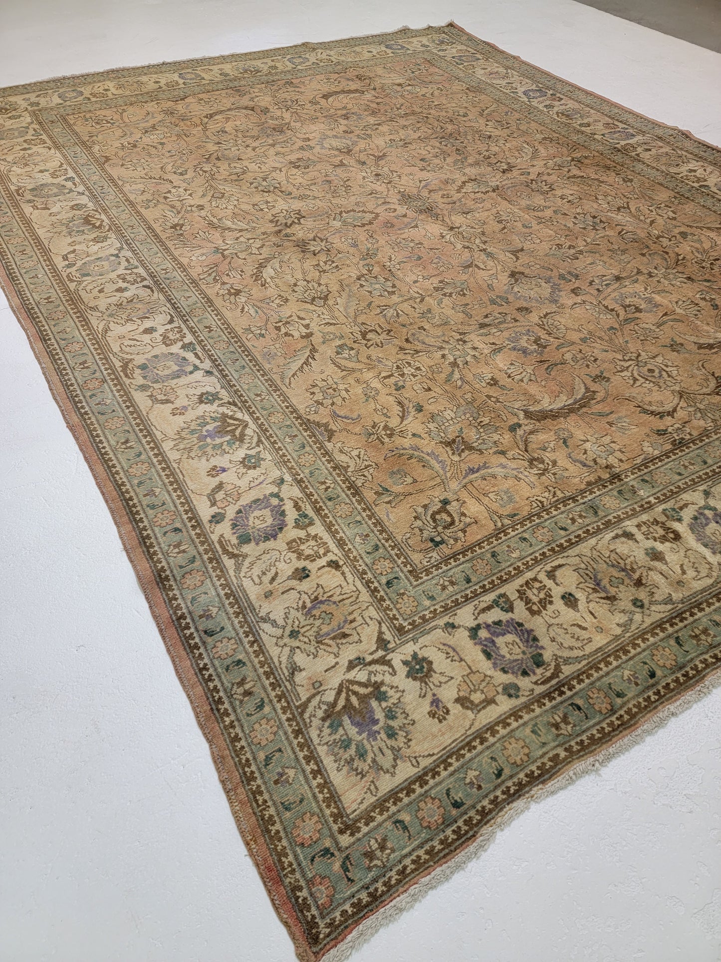 Hand-Knotted Wool Rug Tabriz 10' x 13'