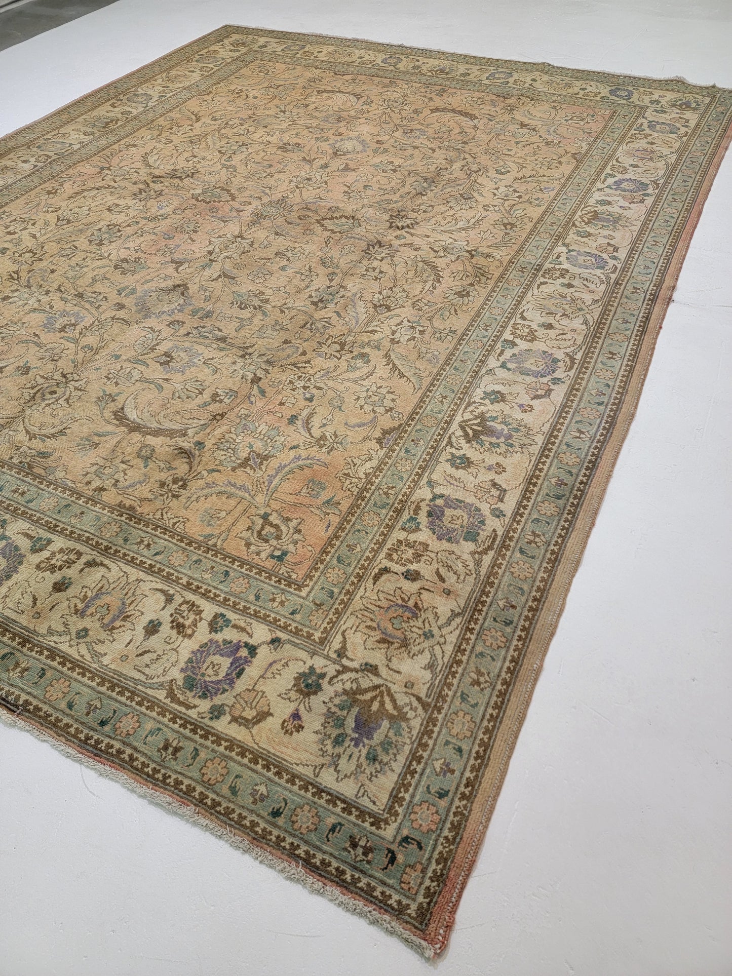 Hand-Knotted Wool Rug Tabriz 10' x 13'