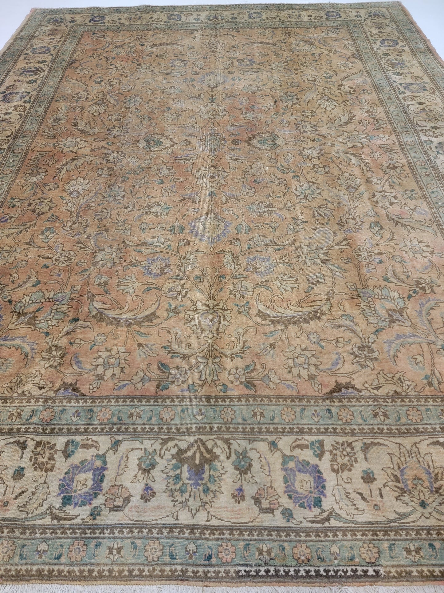 Hand-Knotted Wool Rug Tabriz 10' x 13'