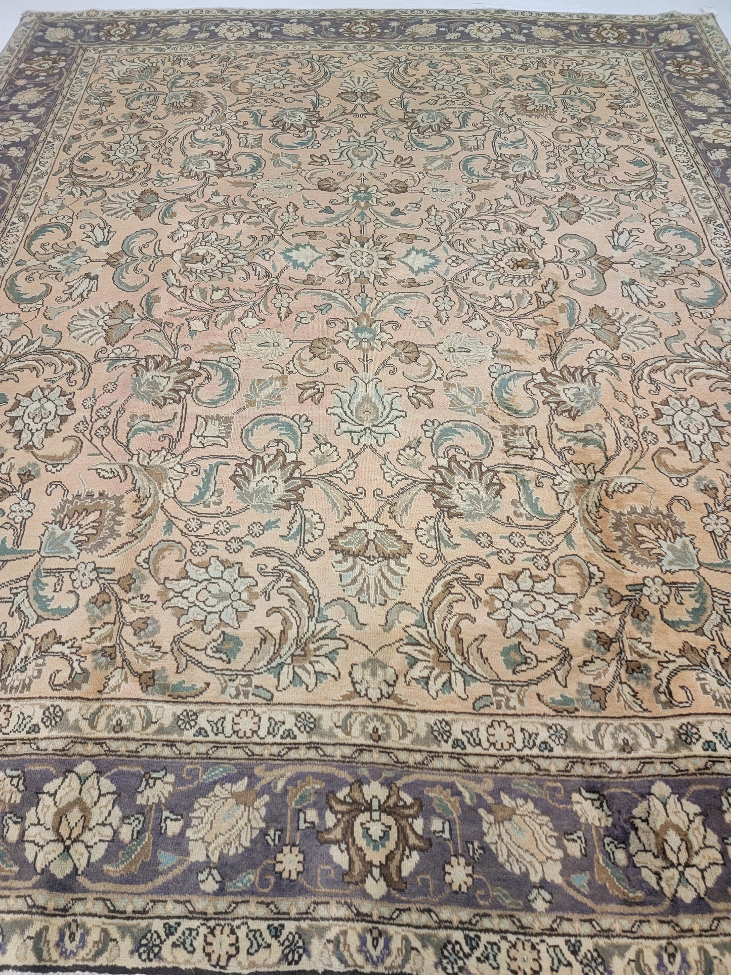 Hand-Knotted Wool Rug Tabriz 9'5" x 11'3"