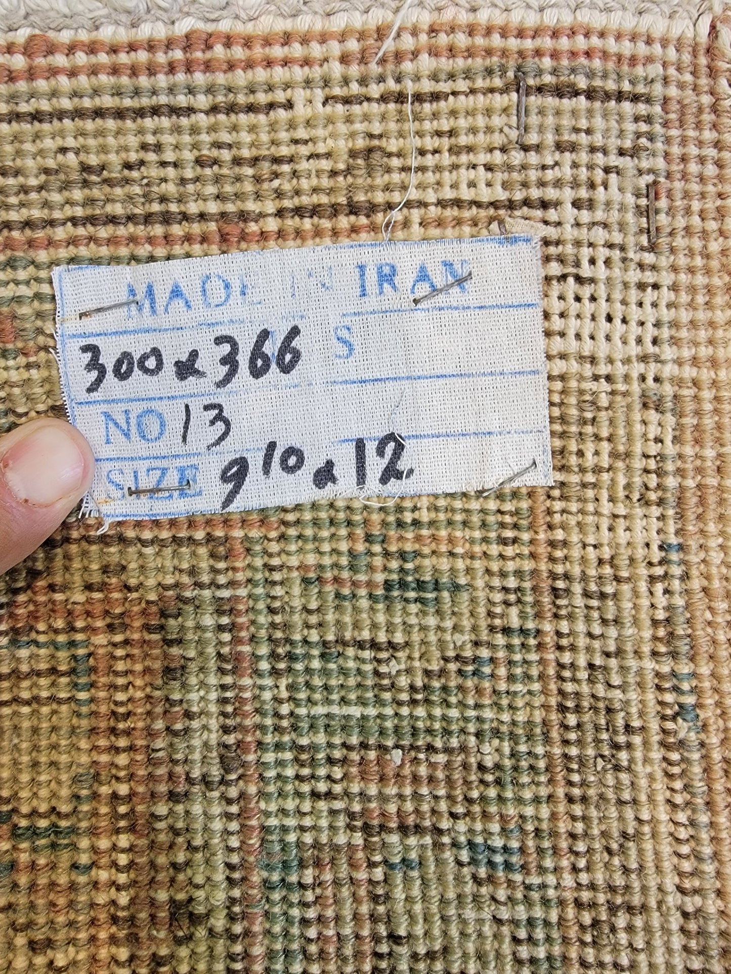 Hand-Knotted Wool Rug Tabriz 9'10" x 12'