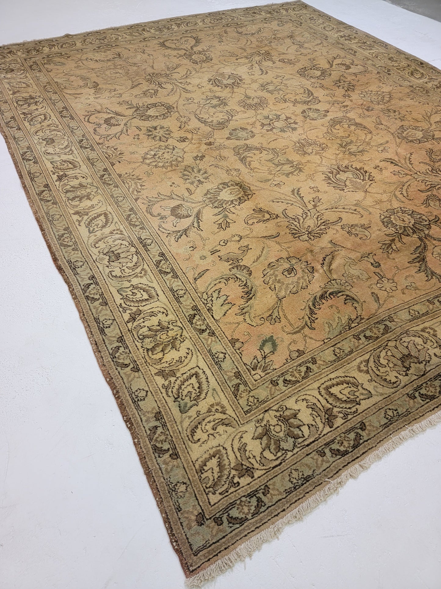 Hand-Knotted Wool Rug Tabriz 11'2" x 13'6"