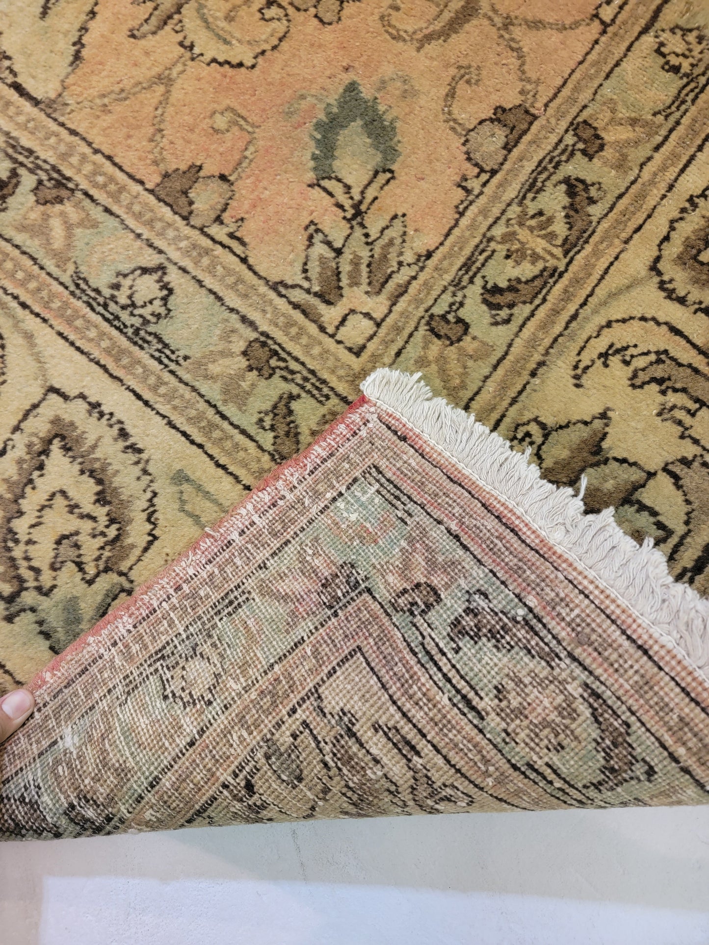 Hand-Knotted Wool Rug Tabriz 11'2" x 13'6"