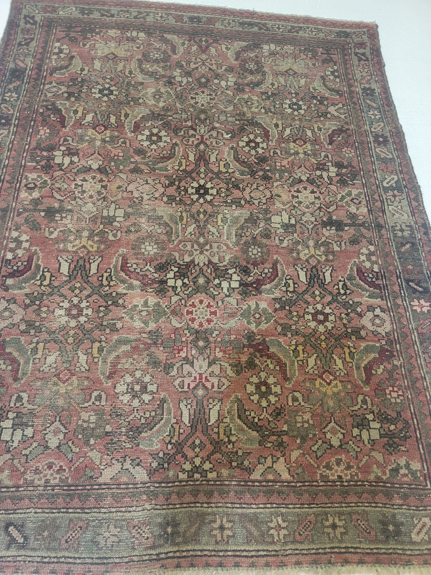 Hand-Knotted Wool Rug Malayer 3'4" x 4'11"