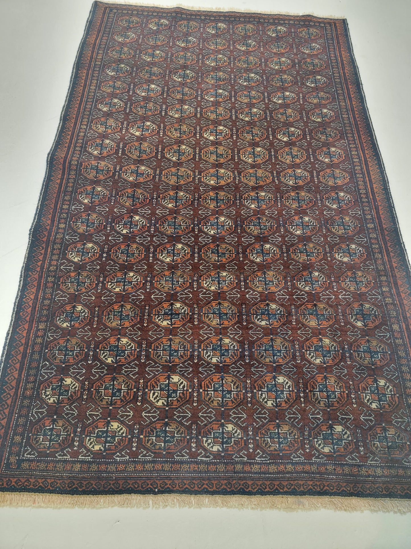 Hand-Knotted Wool Rug Turkman 3'5" x 5'10"