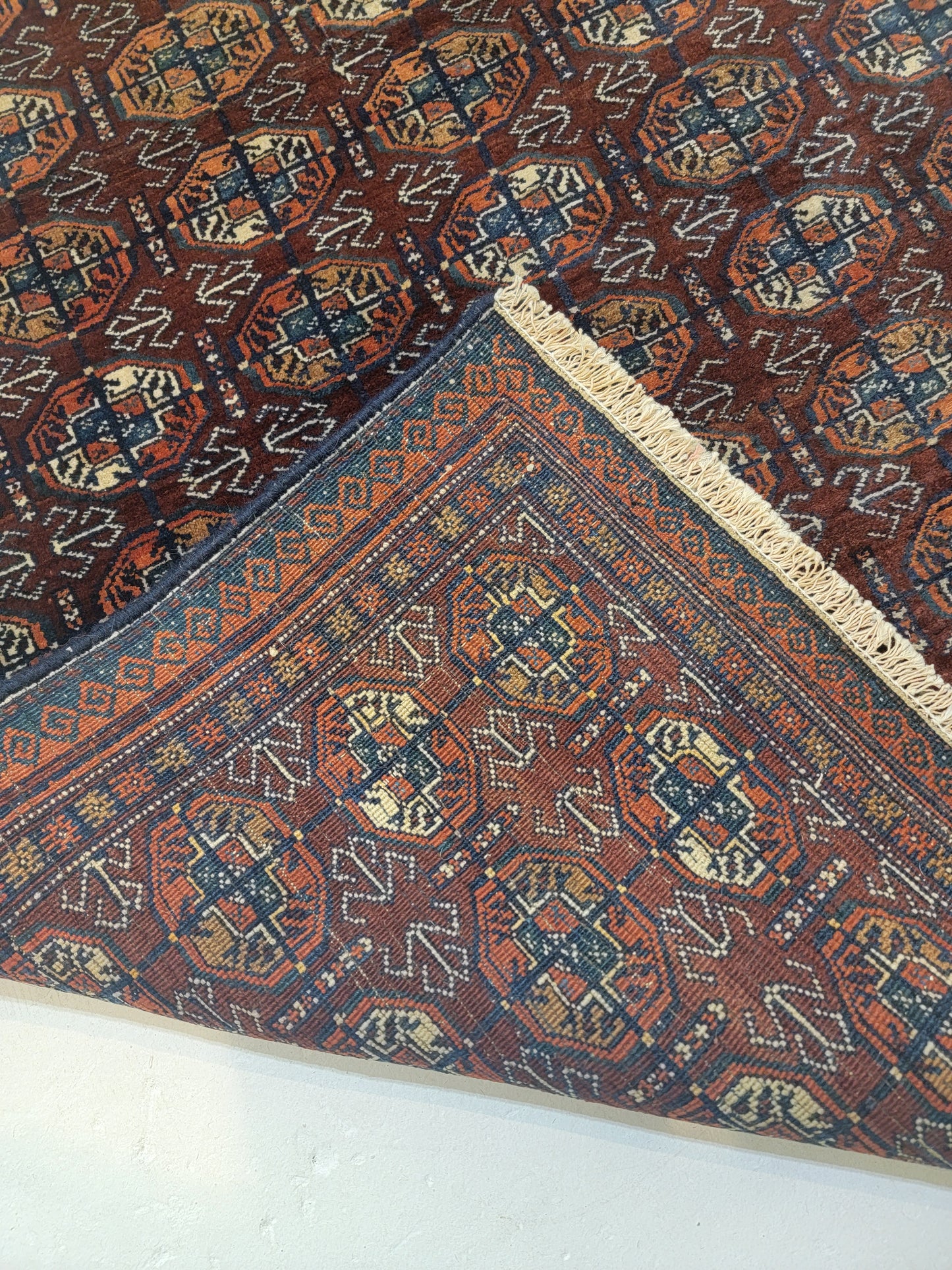 Hand-Knotted Wool Rug Turkman 3'5" x 5'10"