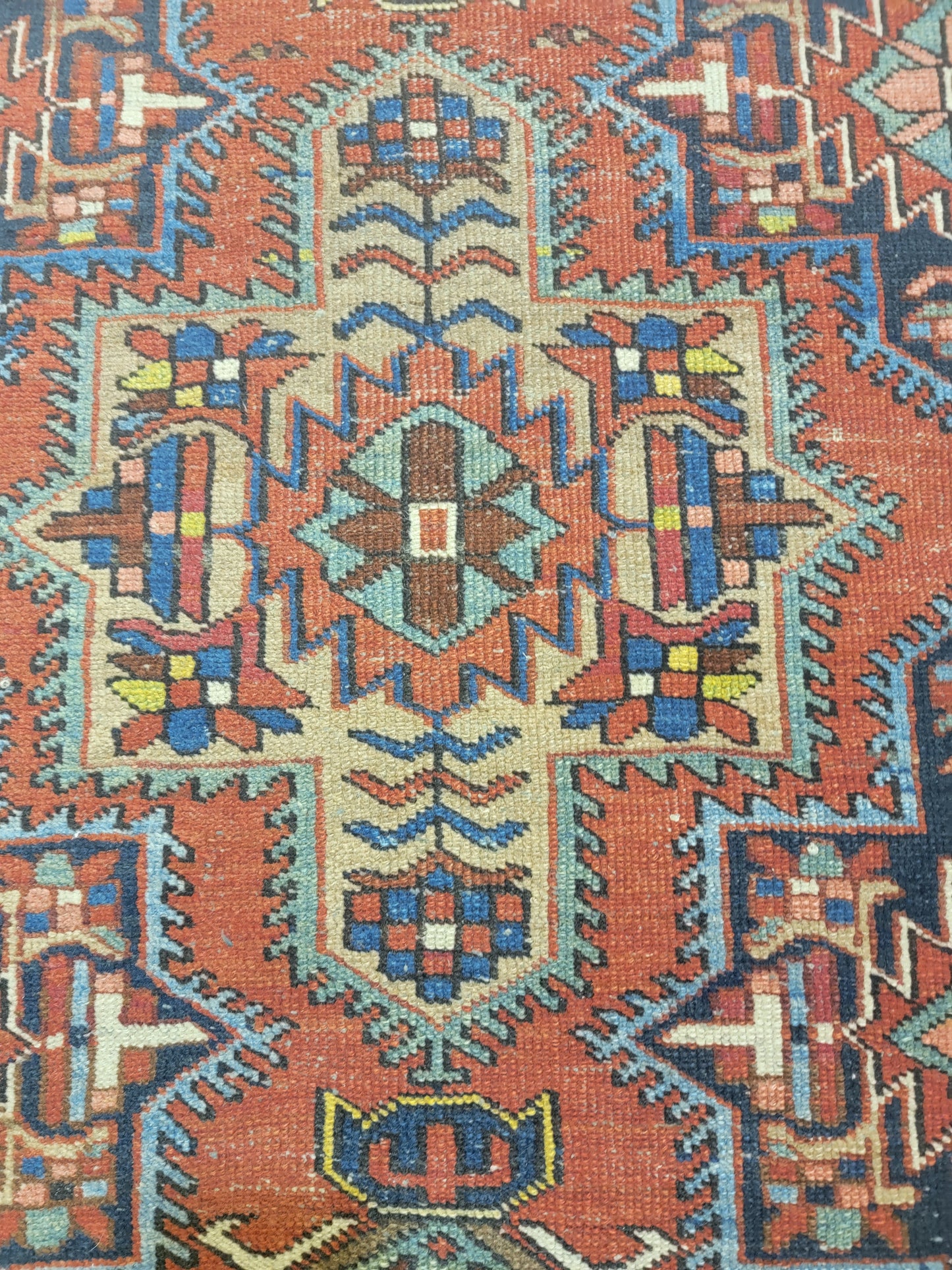 Hand-Knotted Wool Rug Heriz Karajeh 3' x 4'8"