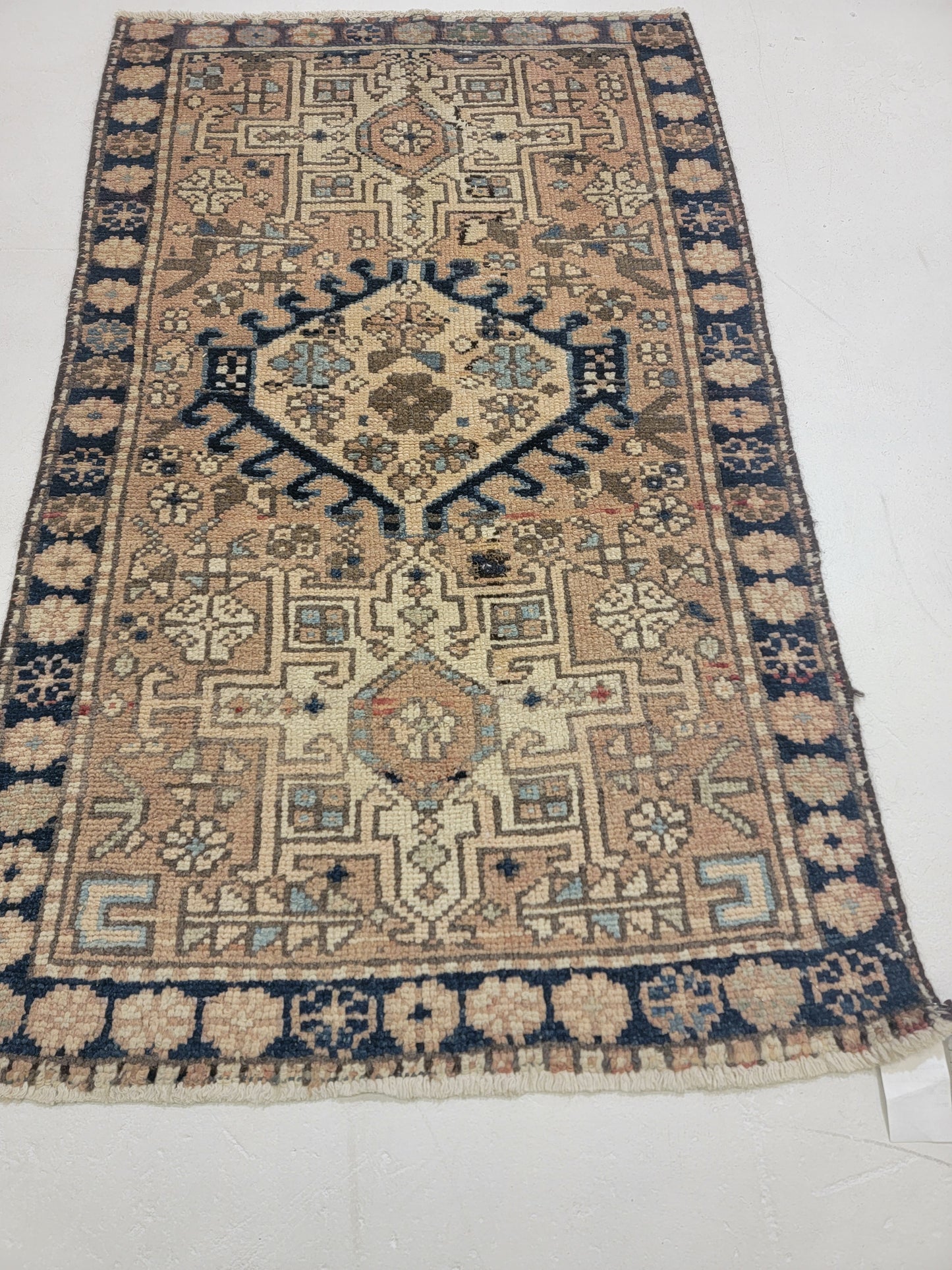 Hand-Knotted Wool Rug Heriz Karajeh 2'10" x 4'7"
